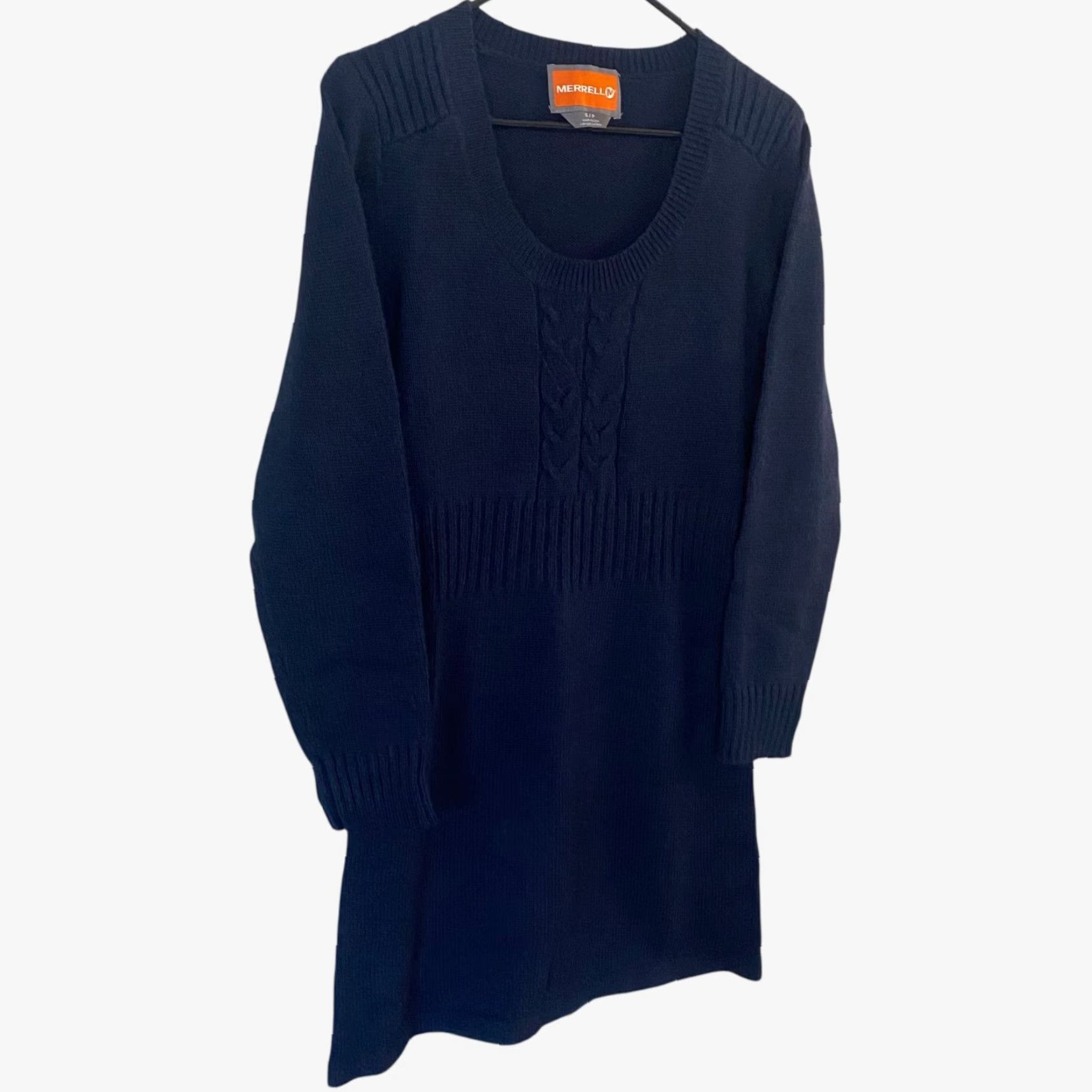 Merrell VINTAGE Merrell Sweater Dress Mini Blue Women's Size Small Wool-Knit Long Sleeve Scoop Neck Casual Outdoor Classic Size S / US 4 / IT 40 - 3 Thumbnail