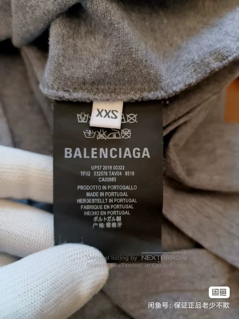 Balenciaga Balenciaga Front LOGO Embroidered Back Hexagram Print Grey Size US XXS / EU 40 - 7 Thumbnail