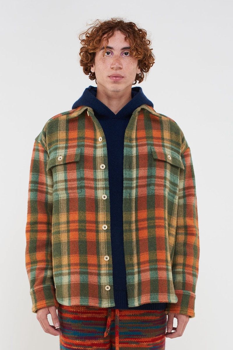 The Elder Statesman The Elder Statesmen Felt Check Shacket Size US XL / EU 56 / 4 - 2 Thumbnail