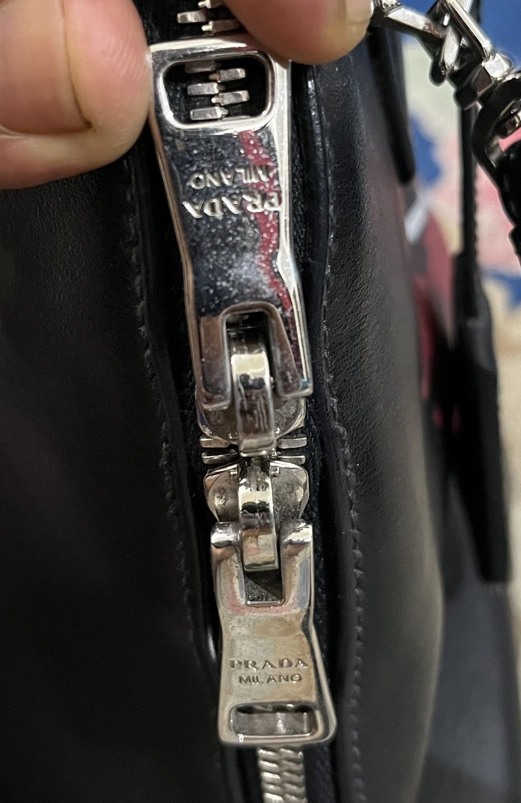 Prada Promenade Leather Crossbody Bag Prada Black Leather Size ONE SIZE - 13 Thumbnail