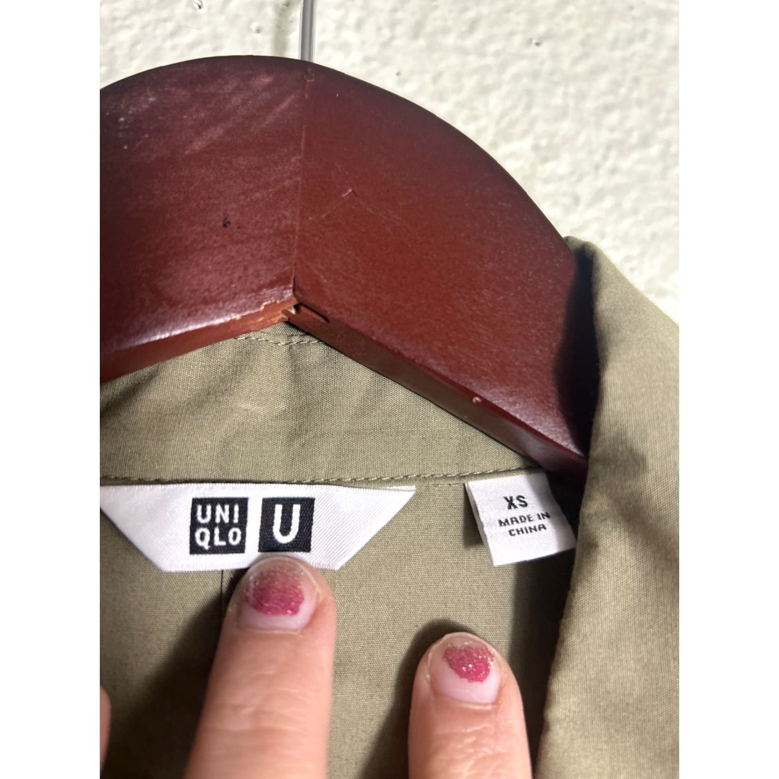 Uniqlo VINTAGE Uniqlo Womens XS Khaki Olive Button Up Lightweight Coat Cotton Belted Size XS / US 0-2 / IT 36-38 - 6 Thumbnail