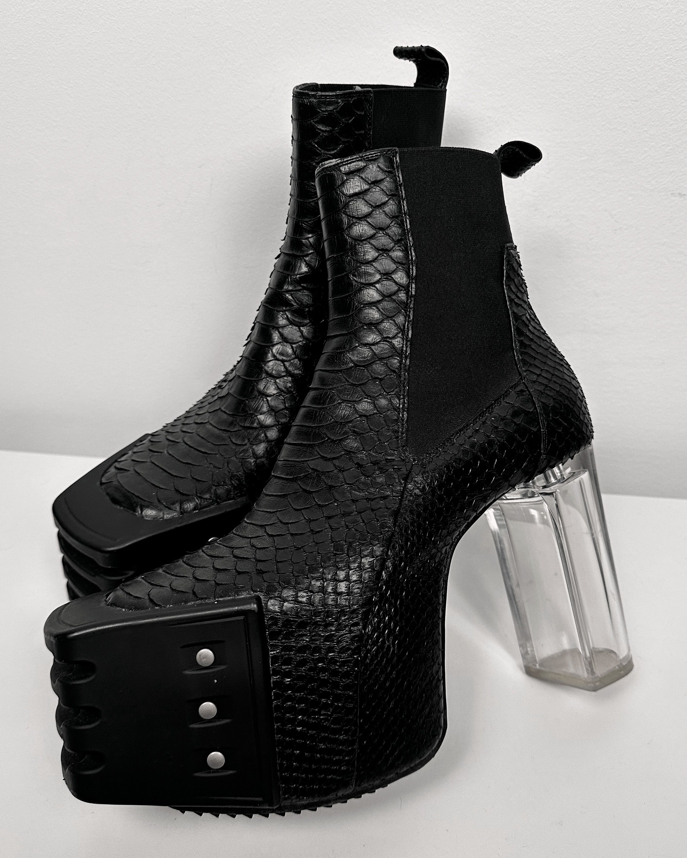 Rick Owens Piracucu Leather Kiss Beatle Platform Heels