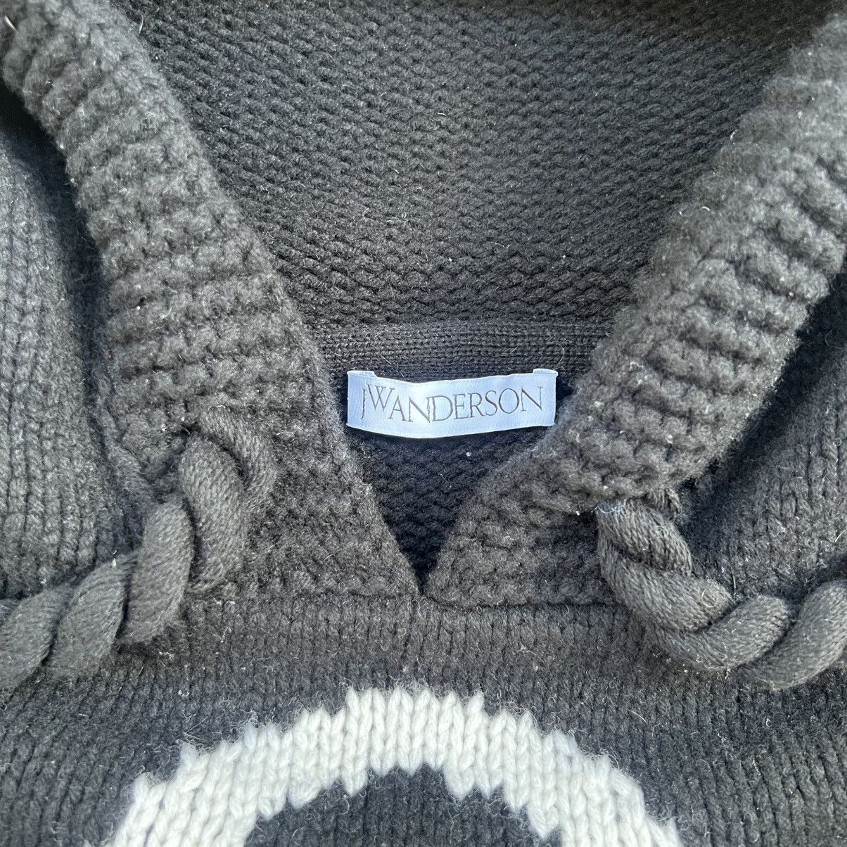 JW Anderson JW Anderson Black & White Anchor Wool Knit Hoodie – Size L Size US L / EU 52-54 / 3 - 3 Thumbnail