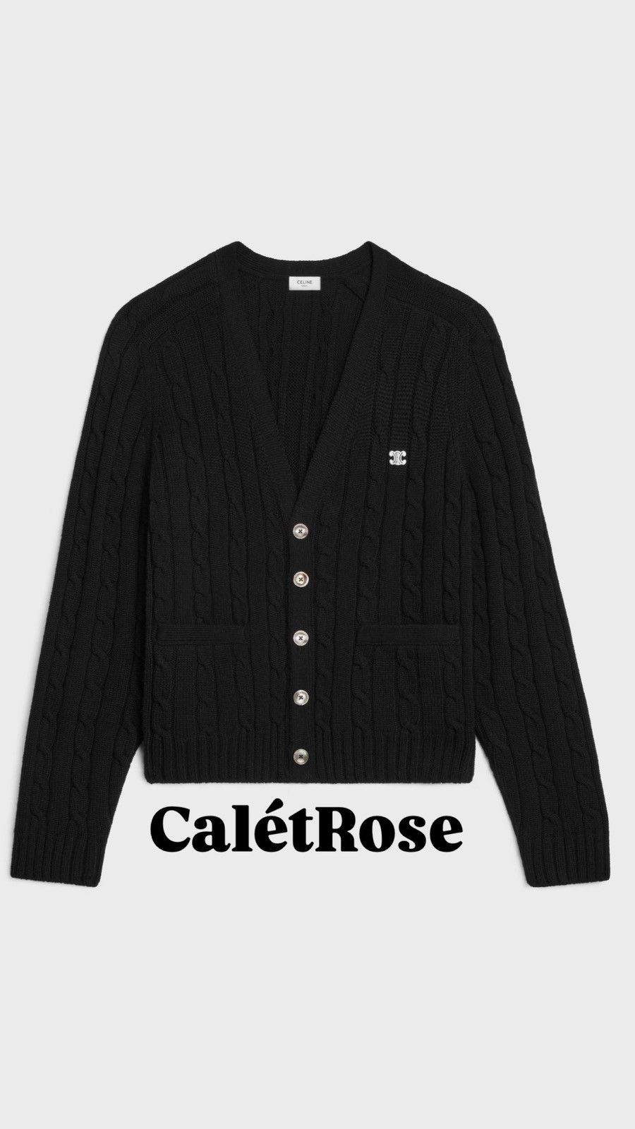 Celine $2.6k FW24 Celine logo triomphe cashmere cardigan Hedi XL Size US XL / EU 56 / 4 - 1 Thumbnail
