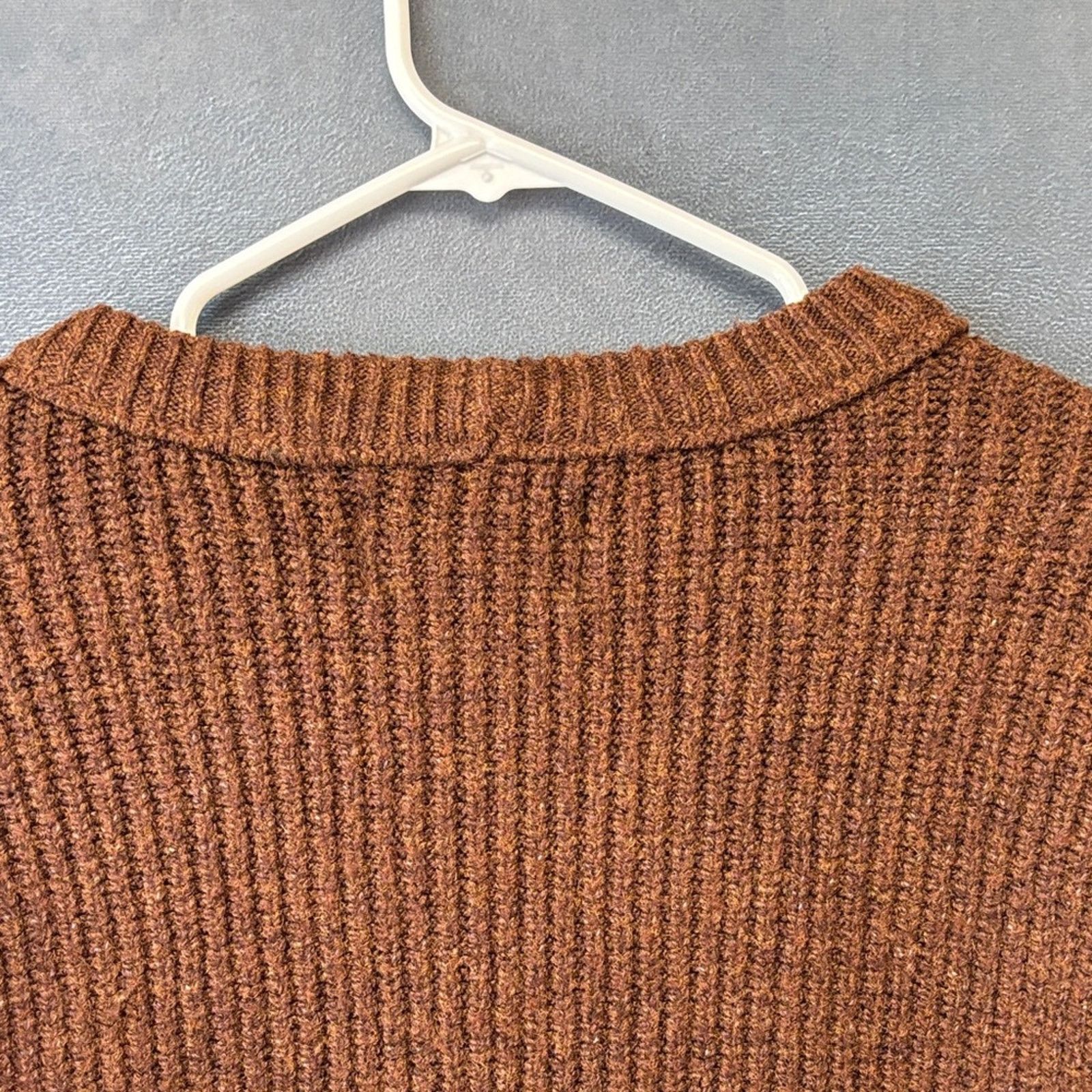 American Eagle Outfitters American Eagle Brown Ribbed Knit Cropped Sweater Women’s M Size M / US 6-8 / IT 42-44 - 9 Thumbnail