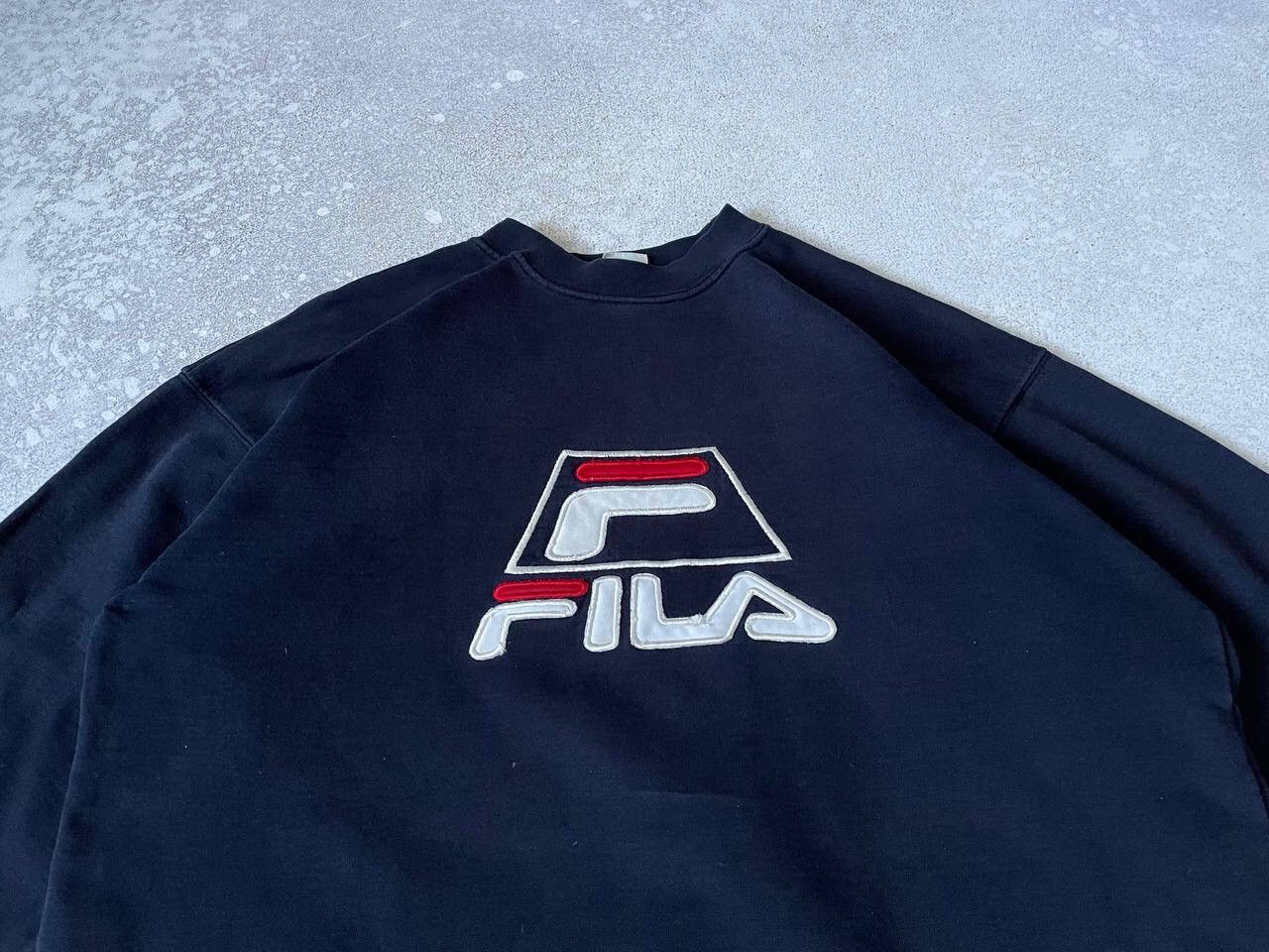 Fila × Vintage Vintage 90s Fila Crewneck Sweatshirt Big Central Logo Y2K Size US XL / EU 56 / 4 - 2 Thumbnail