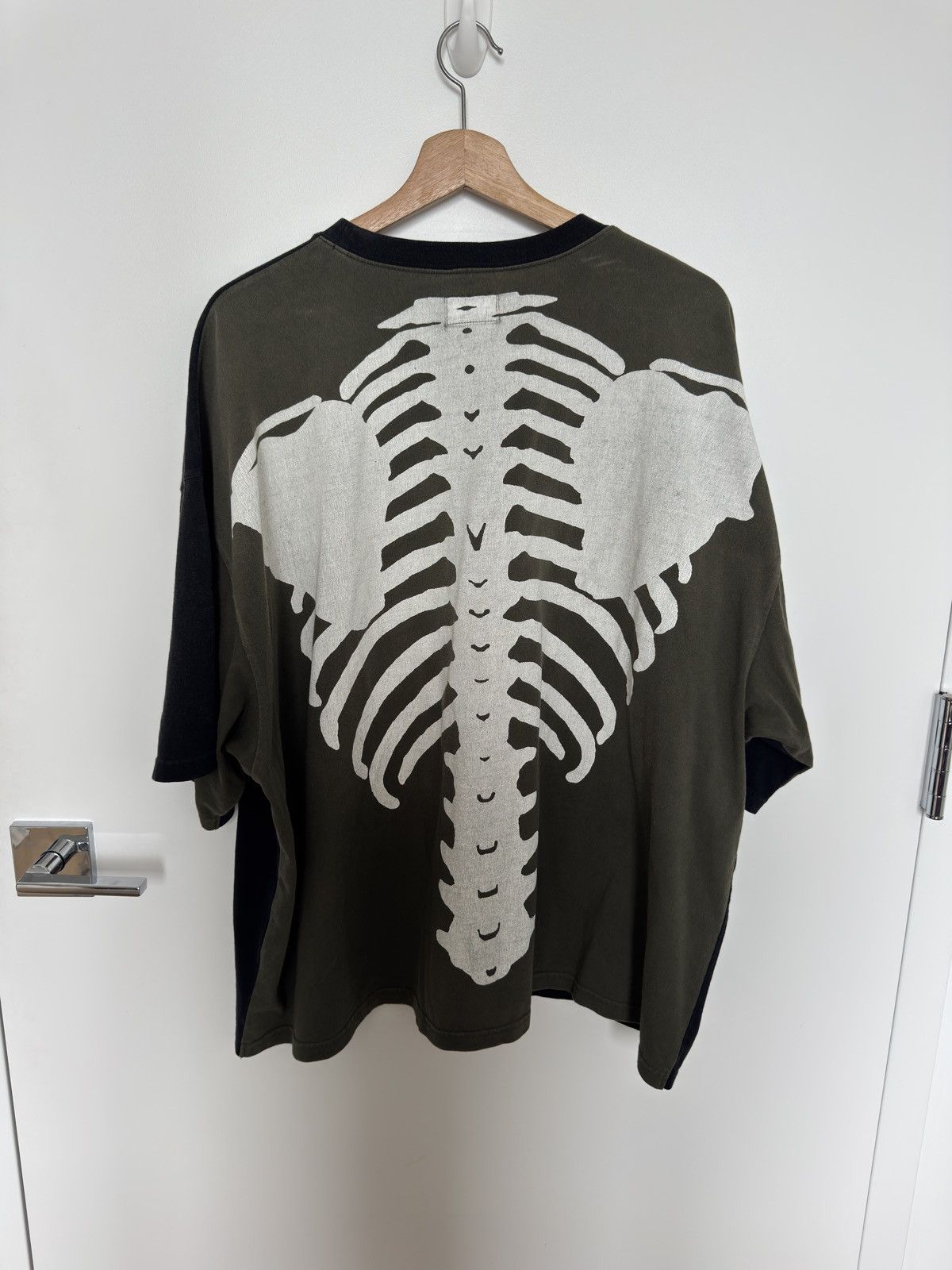 kapital bone tシャツ Kapital Jersey 2TONES BIG Pocket T (BONE) BLK x KHA - Made in