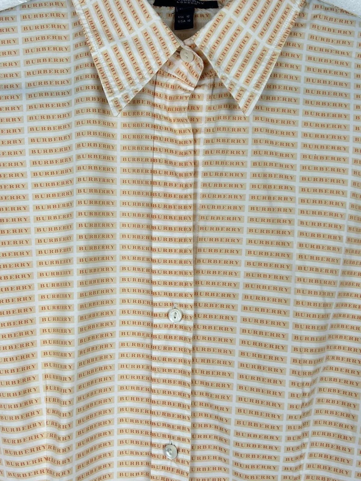 Burberry Vintage Burberry Allover Box Logo Inscription Long Sleeve Size L / US 10 / IT 46 - 3 Thumbnail