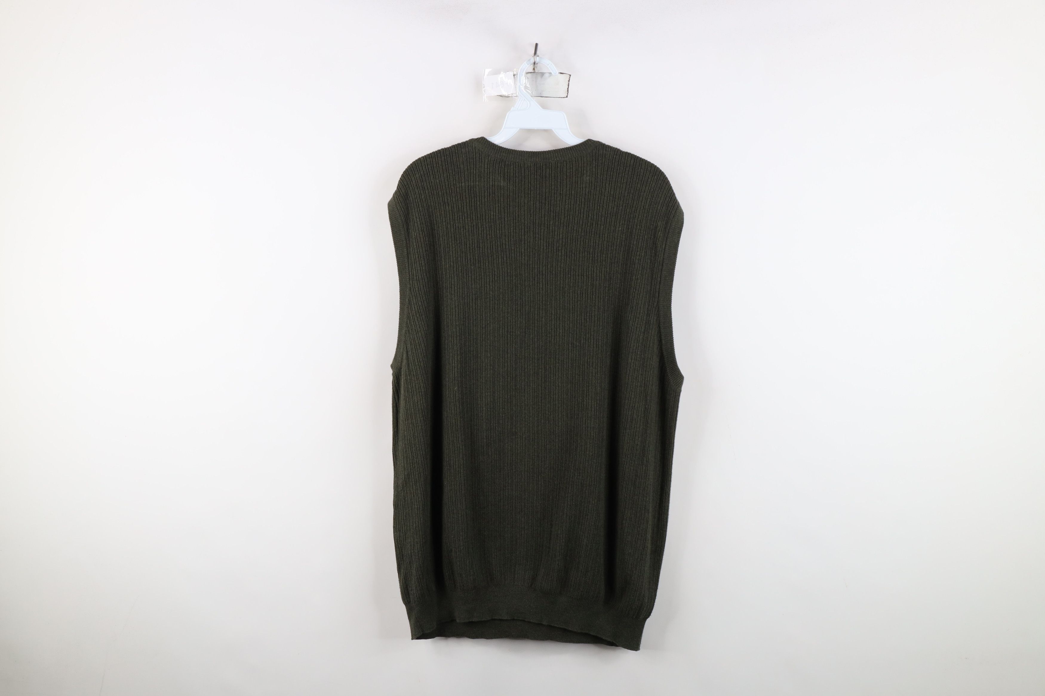 Vintage Vintage 90s Streetwear Ribbed Knit Sweater Vest Green Japan Size US M / EU 48-50 / 2 - 8 Thumbnail