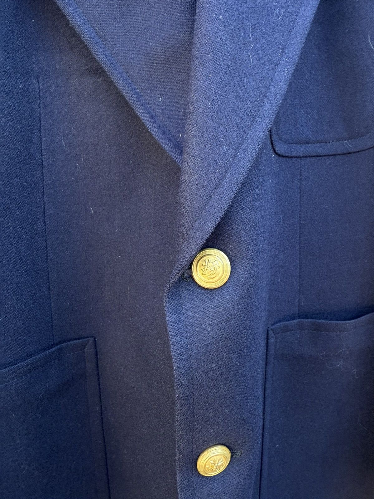Vintage Vintage Dark Blue Wool Custom Made Miltary Blazer Button Size 42L - 3 Thumbnail