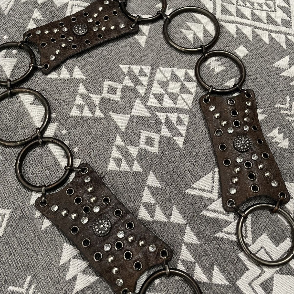 If Six Was Nine 🔥 Y2K Ring studded Rhinestone leather belts Size ONE SIZE - 2 Thumbnail