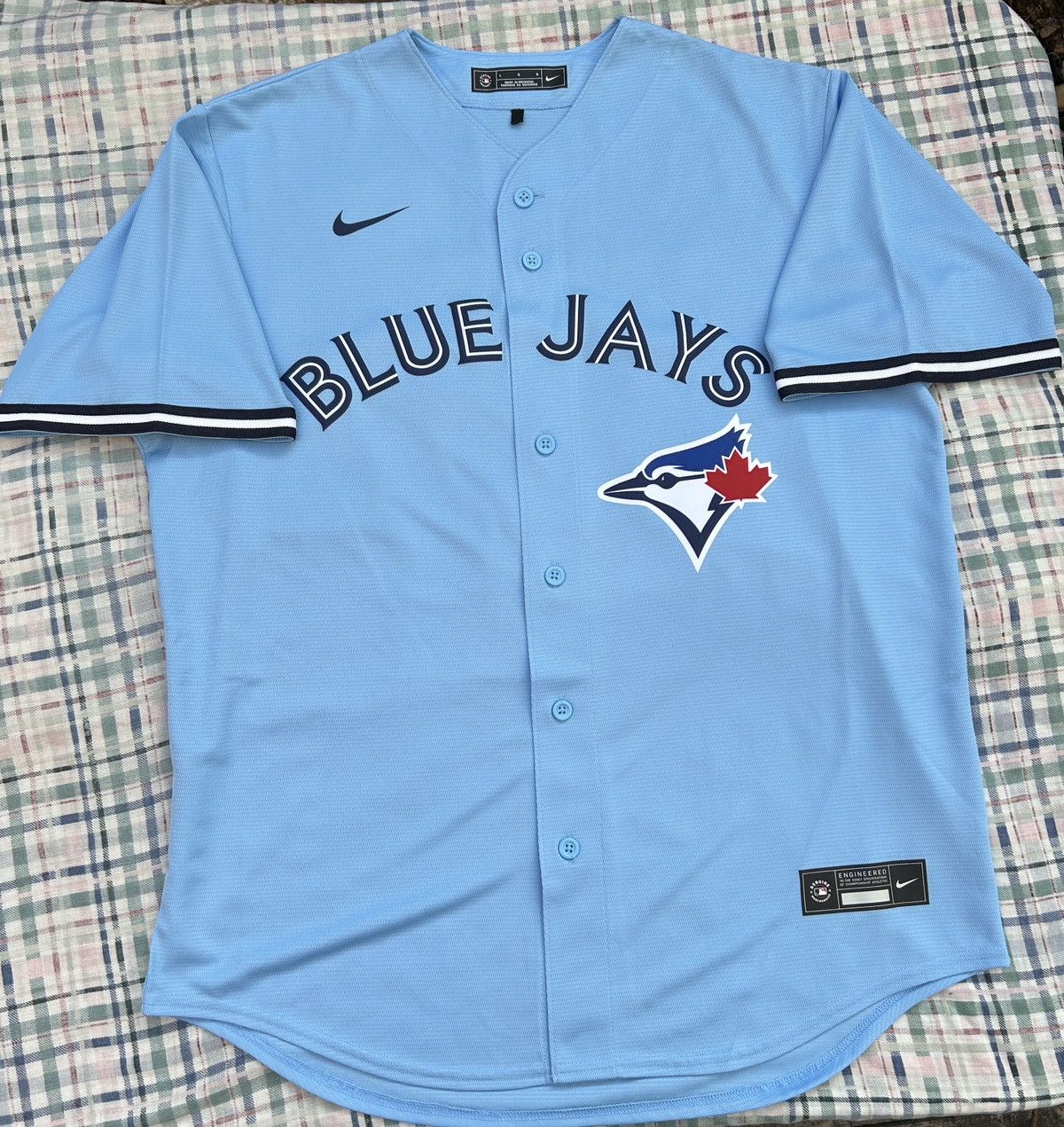 image of Toronto Blue Jays Vladimir Guerrero Jr. Mlb Jersey in Baby Blue, Men's (Size Large)