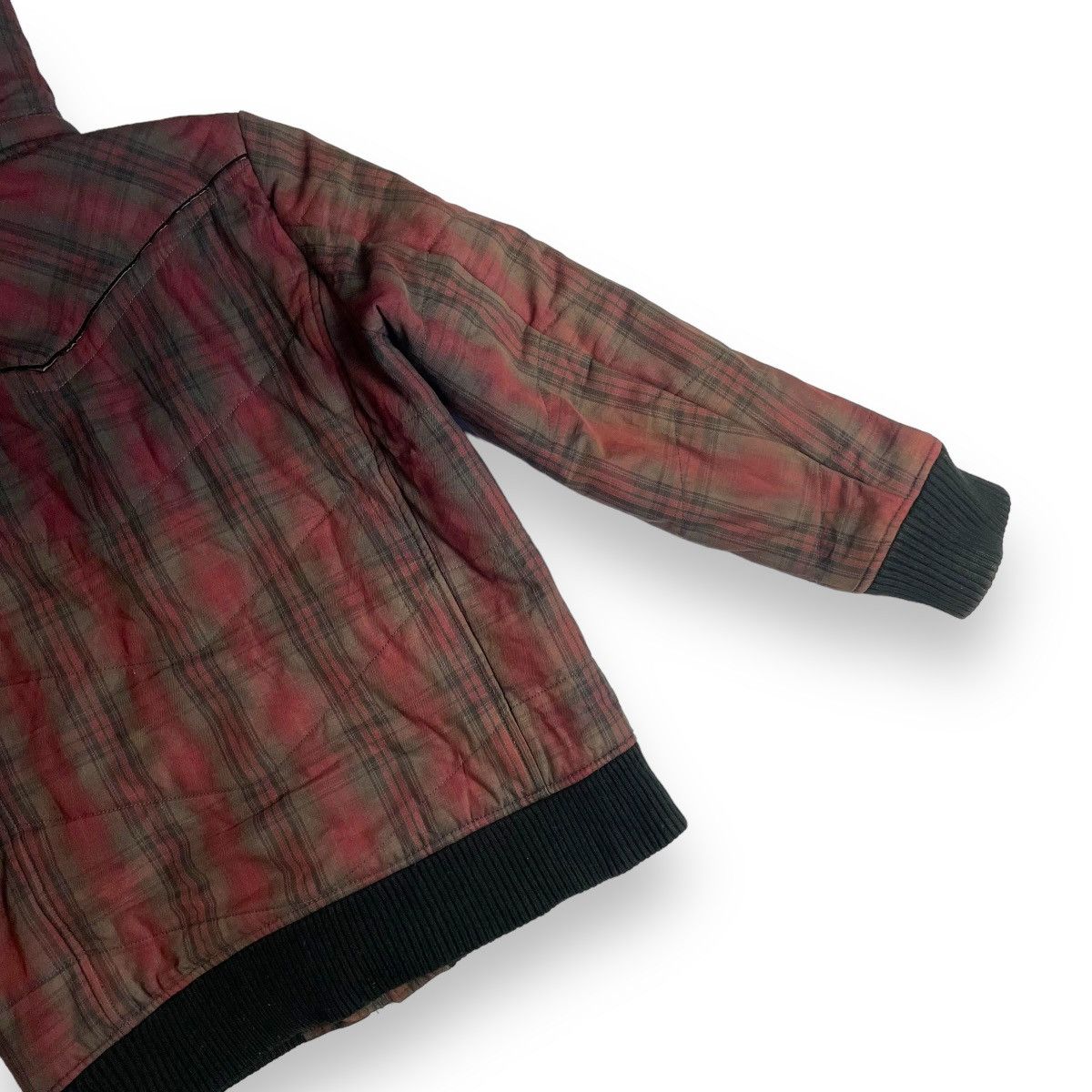 If Six Was Nine × Japanese Brand × Le Grande Bleu (L.G.B.) 🇯🇵 SUN FADED RUSH HOUR TARTAN FUR HOODIE FULL ZIP JACKET Size US L / EU 52-54 / 3 - 11 Thumbnail