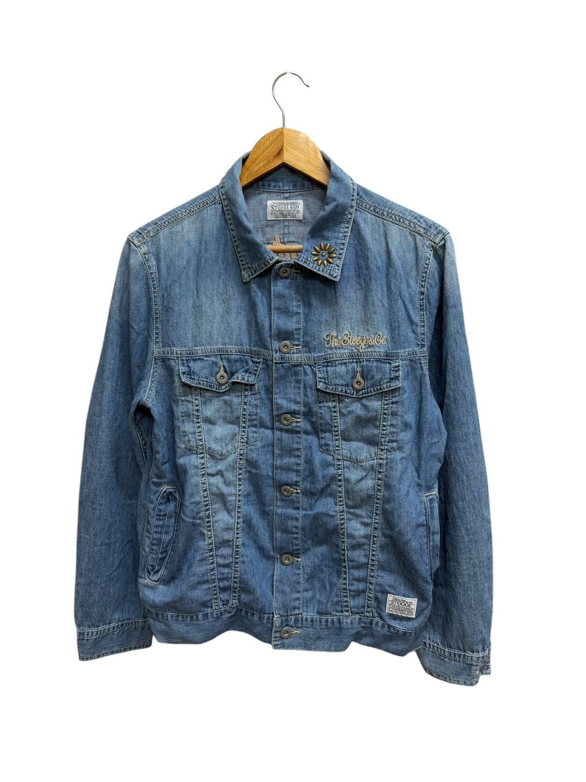 Japanese Brand Stooge & Co Union Made Button Chambray Denim Jacket Size US S / EU 44-46 / 1 - 2 Thumbnail