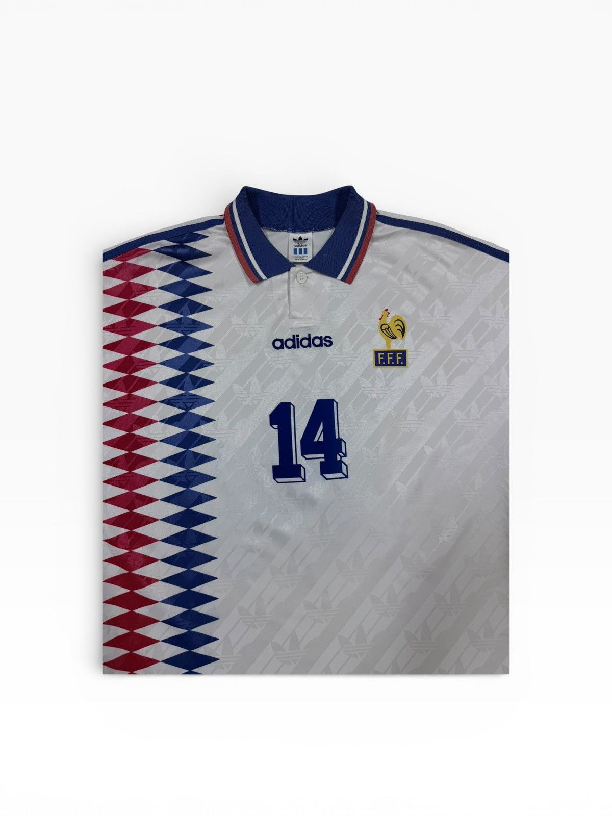Adidas Vtg⚽️1994 World Cup Jersey France#14 Zidane Size US L / EU 52-54 / 3 - 3 Thumbnail