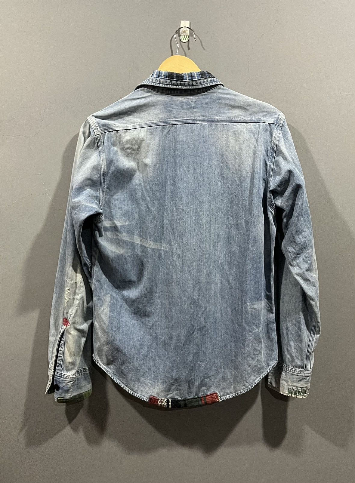 Sugar Cane Sugar Cane Patchwork Flannel Distressed Denim Shirt Size US S / EU 44-46 / 1 - 6 Thumbnail