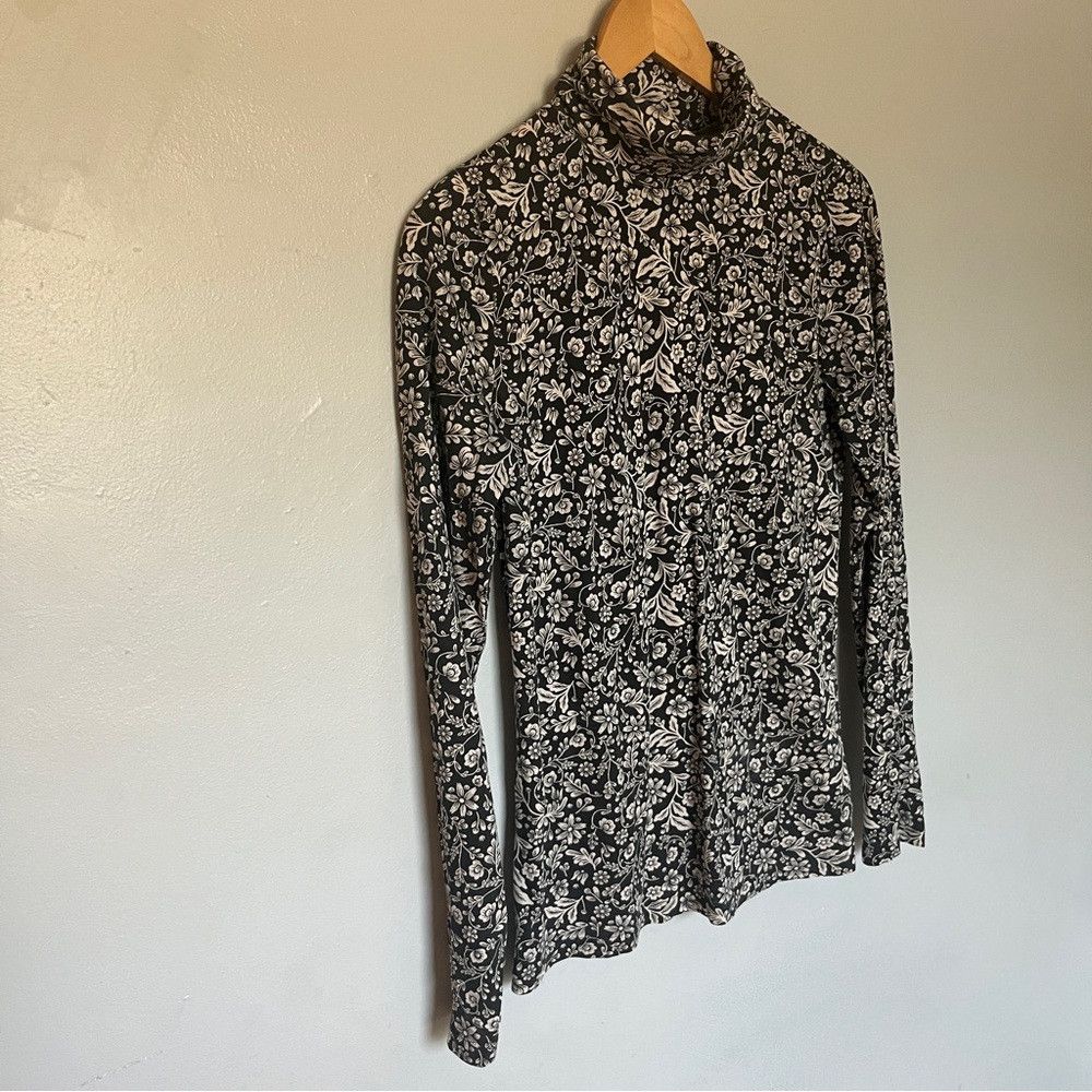 J.Crew J. Crew Floral Print Long Sleeve Black White Medium Size M / US 6-8 / IT 42-44 - 4 Thumbnail