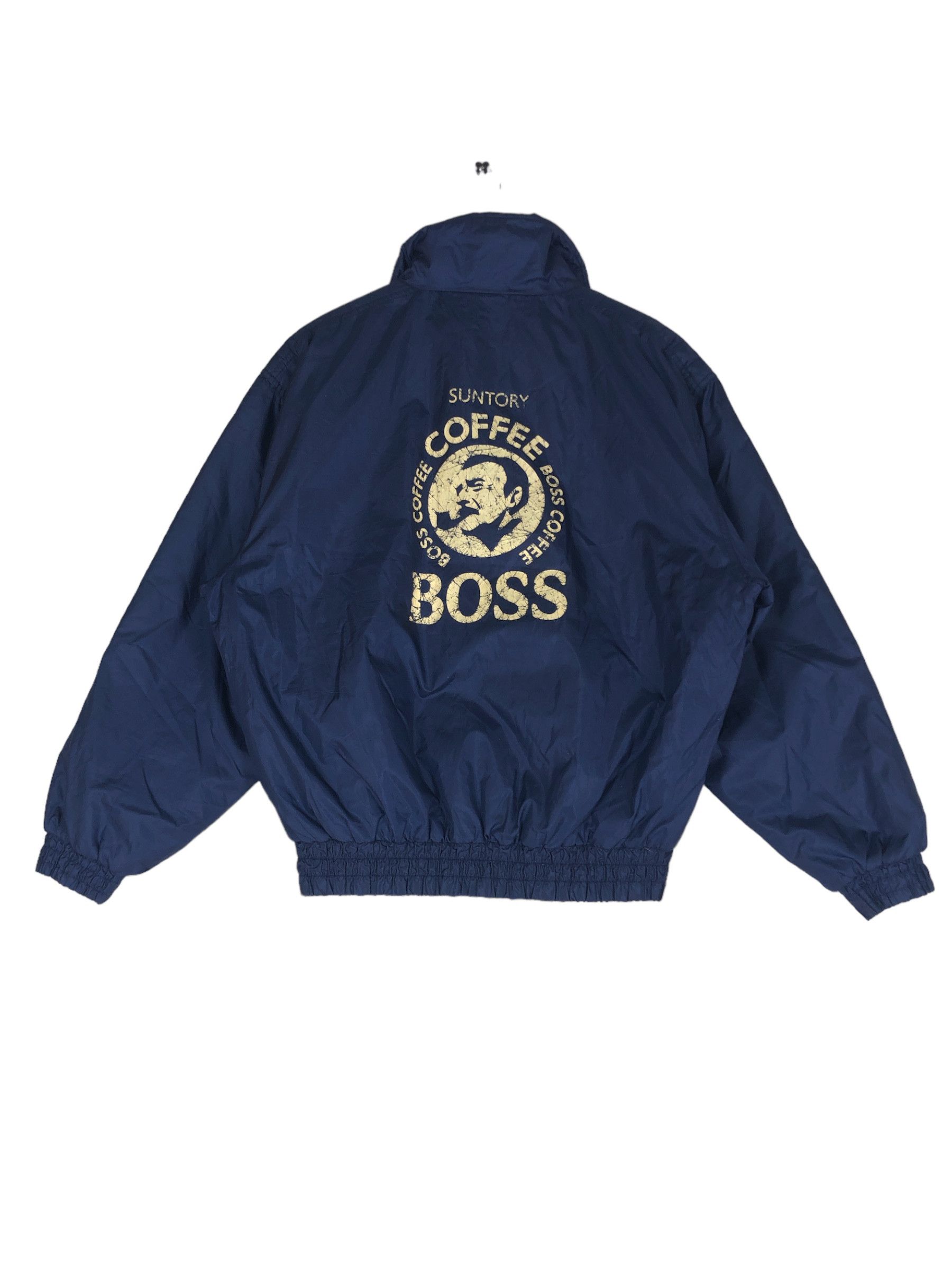 Vintage 90s SUNTORY BOSS COFFEE Varsity Bombers Jacket L