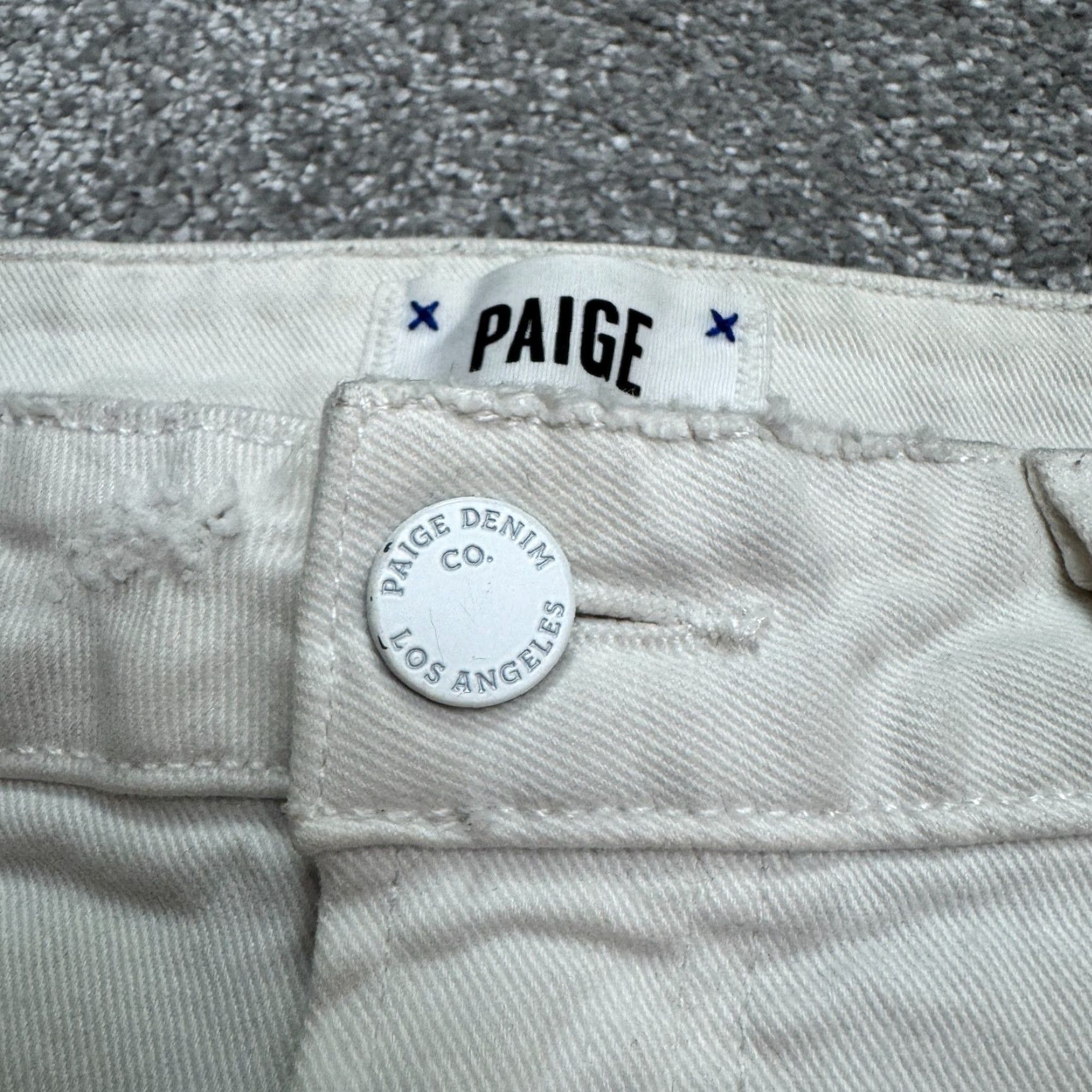 Paige Paige Skyline Skinny Crop Denim Jeans Womens 28 White Mid Rise Cotton Stretch Jeans Size 28" / US 6 / IT 42 - 3 Thumbnail