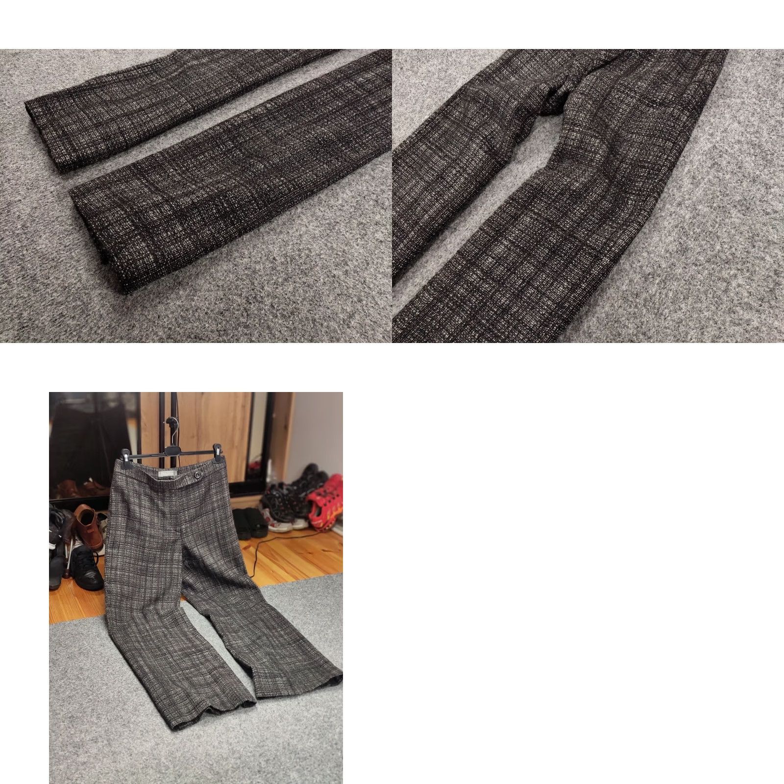 Max Mara VINTAGE Max Mara Pants Wool Tweed 12 Regular Black White Women's Dress Pants 90s Mens Womens Boys Girls Size 34" / US 12 / IT 48 - 10 Thumbnail
