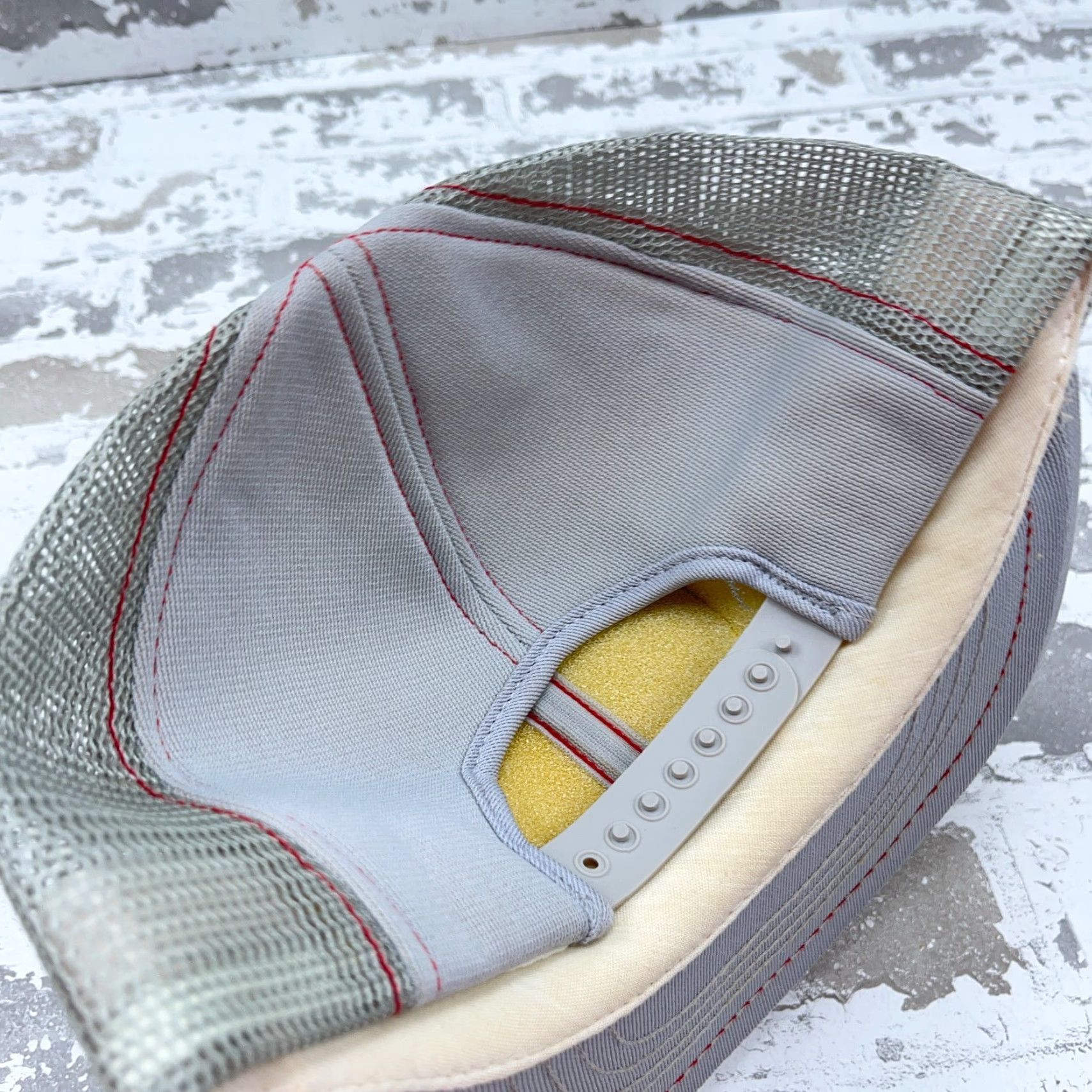 Vintage VINTAGE Swingster Trucker Hat Cap Gray Red Stripe Patch 80s Made In USA Foods Snap Adjustable Mens Hat Size ONE SIZE - 7 Thumbnail