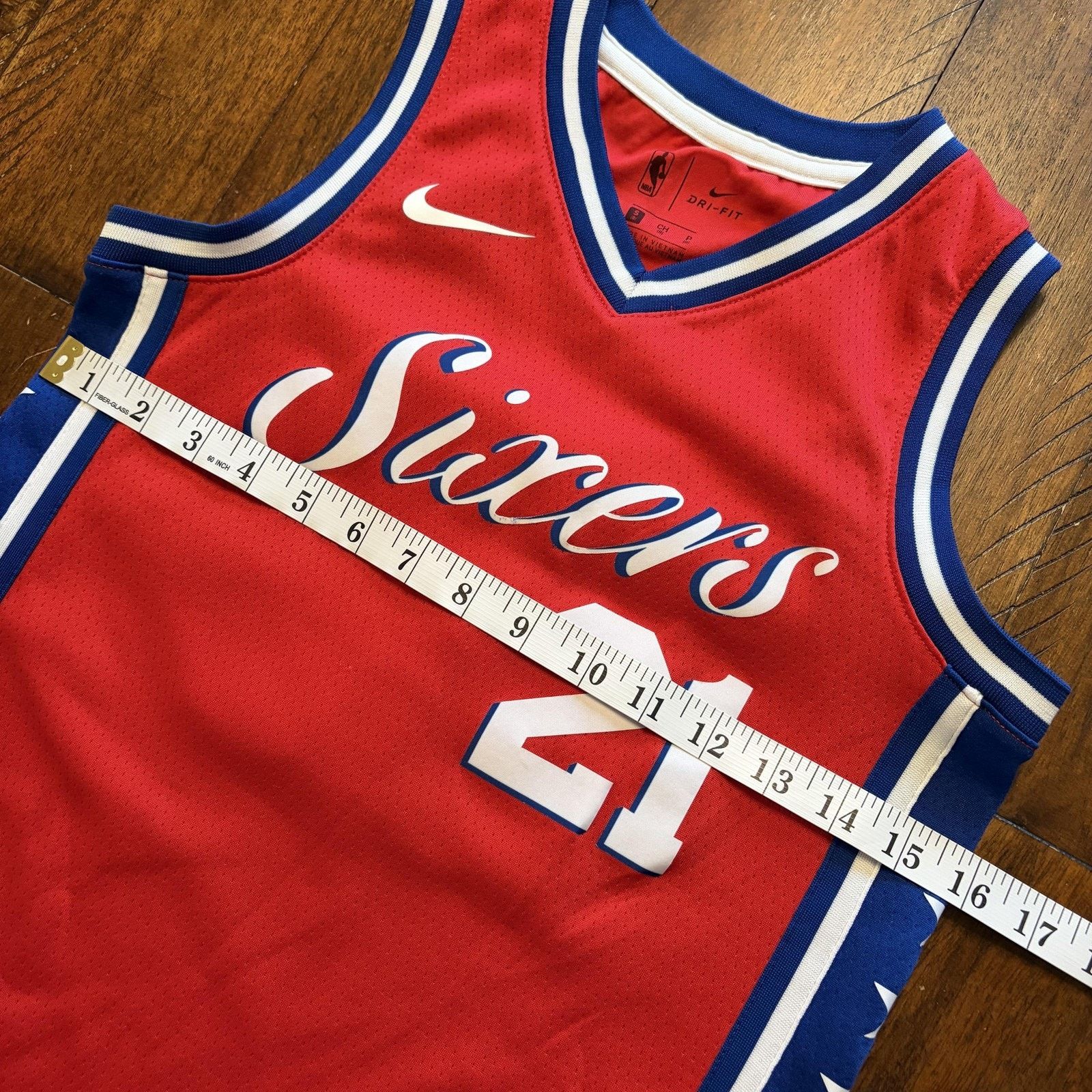 Nike Philadelphia 76ers Jersey Boys Small Joel Embiid 21 Nike Size S / US 4 / IT 40 - 10 Thumbnail