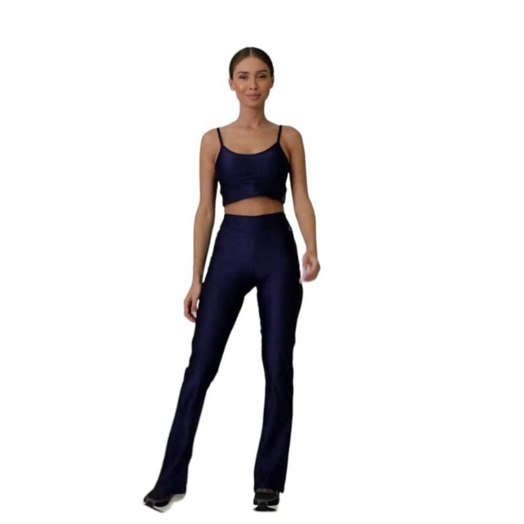 Other Cajubrasil Size M High Waist Flare Leggings Navy Blue New Size 34" / US 12 / IT 48 - 1 Thumbnail