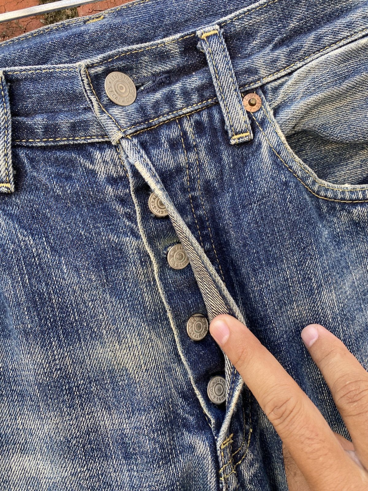 Levi's × Levi's Vintage Clothing × Vintage W29x36 vintage levi's 503B redline big E made in JAPAN Size US 29 - 7 Thumbnail