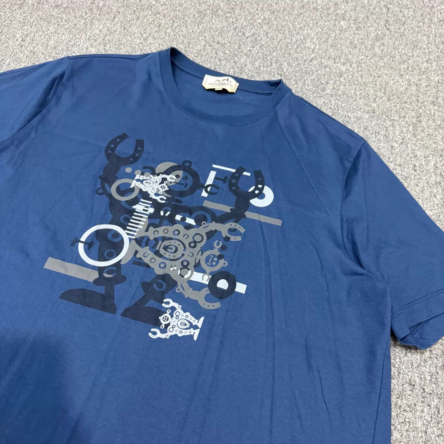 Hermes Hermes Blue Robot Print Short Sleeve Tee XL 99 New Size XL / US 12-14 / IT 48-50 - 3 Thumbnail