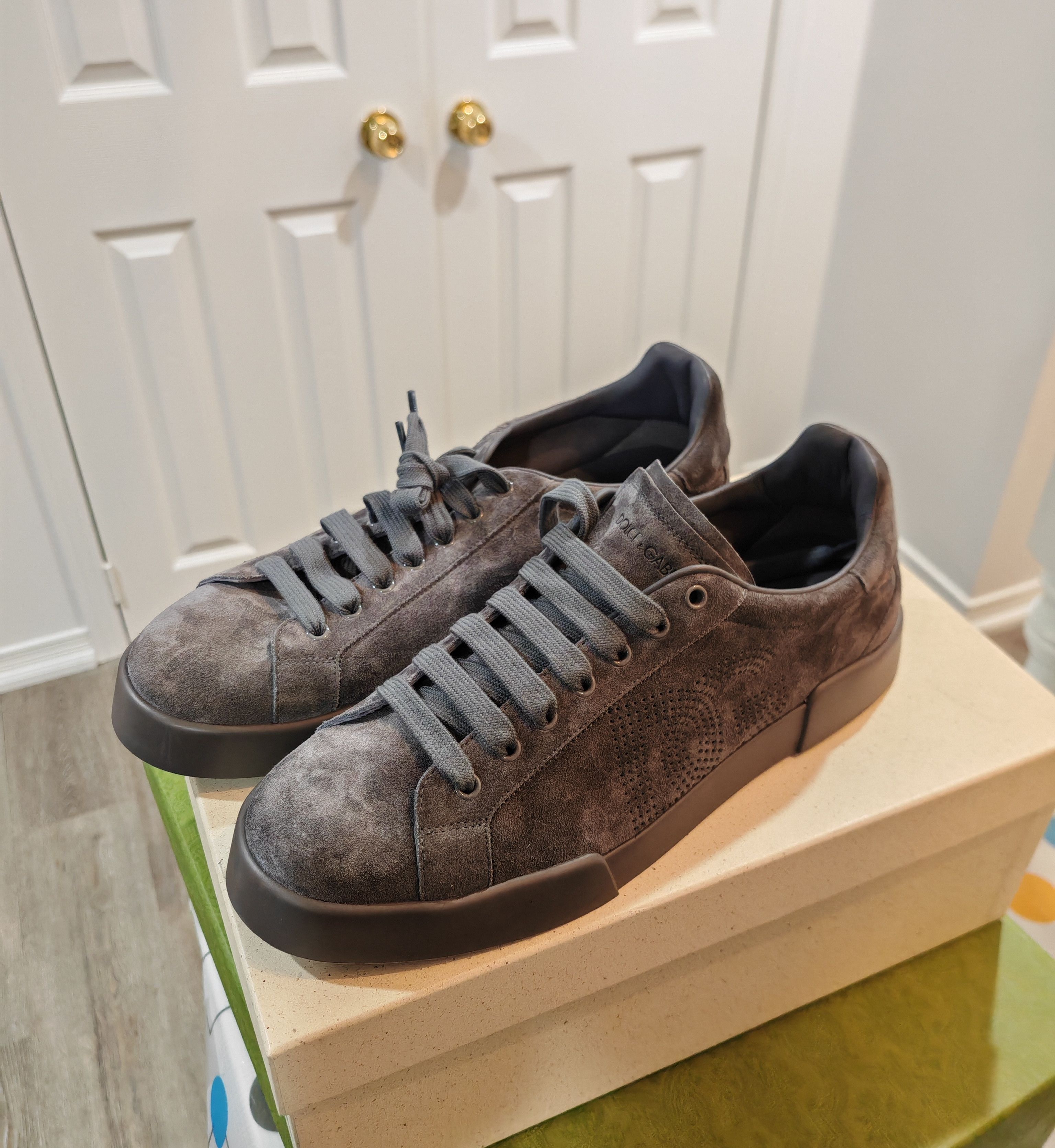 Dolce & Gabbana Suede Perforated Logo Sneakers Size US 11 / EU 44 - 6 Thumbnail