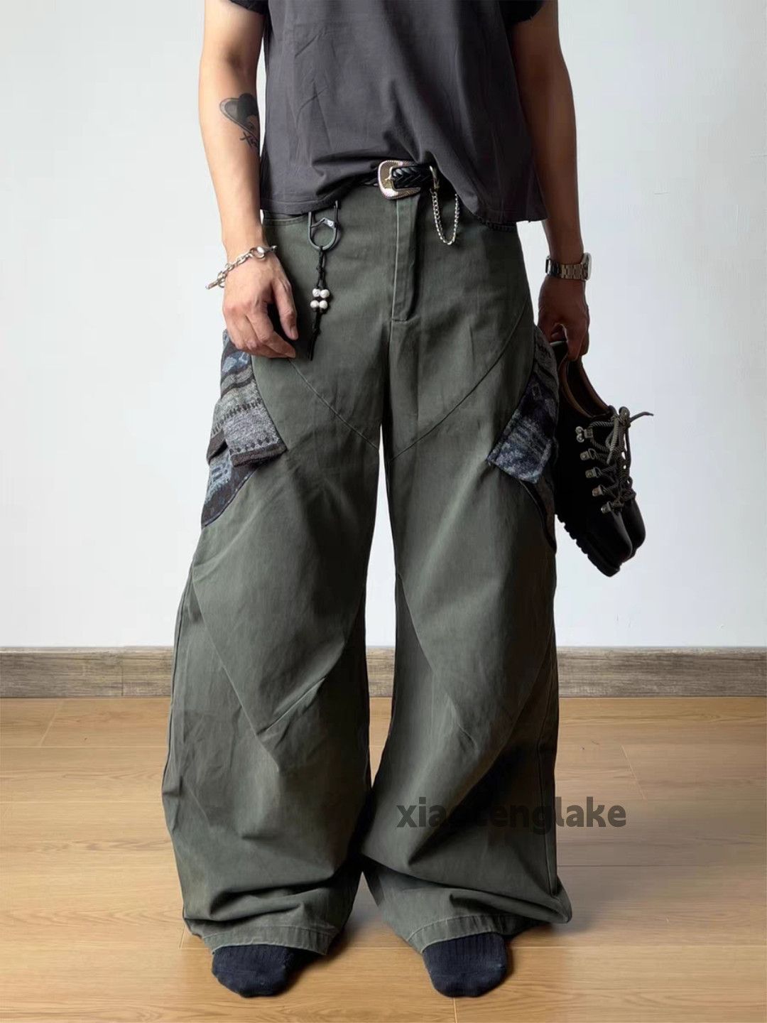 Vintage xz military outdoor tactical loose baggy flared cargo pants Size US 32 / EU 48 - 6 Thumbnail