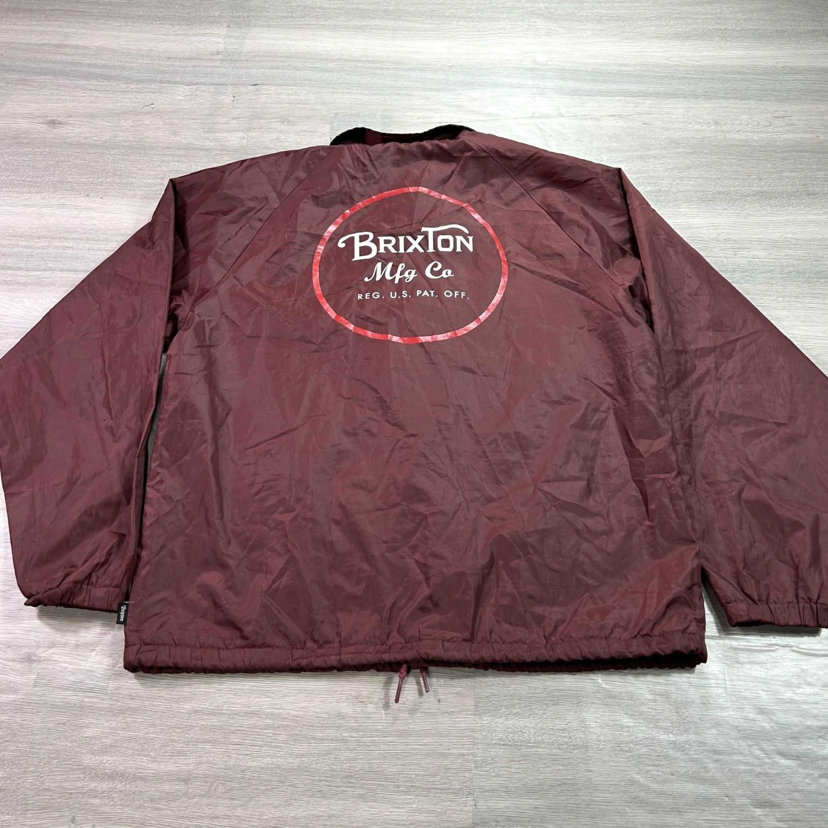 Brixton Brixton Jacket Mens Medium Maroon Coaches Windbreaker Back Logo Snap Front Size US M / EU 48-50 / 2 - 2 Thumbnail
