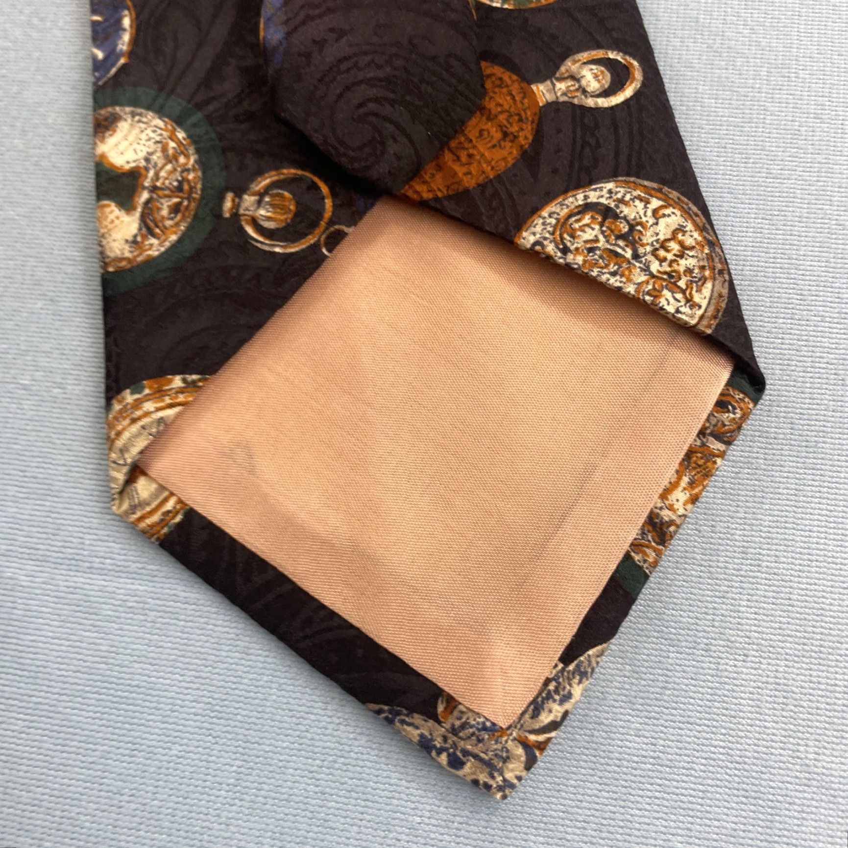 Vintage Leonardo da Vinci Silk Tie Watch Sailing Compass Necktie vtg 90s 4x58 Cap­sule Wide Necktie Size ONE SIZE - 7 Thumbnail