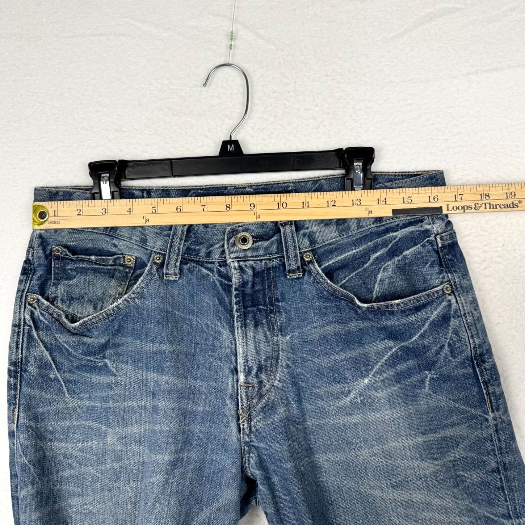 Express VINTAGE Y2K Express Boots Cut Jeans Mens 31x32 Blue Denim 5-Pocket Jeans Size US 31 - 6 Thumbnail