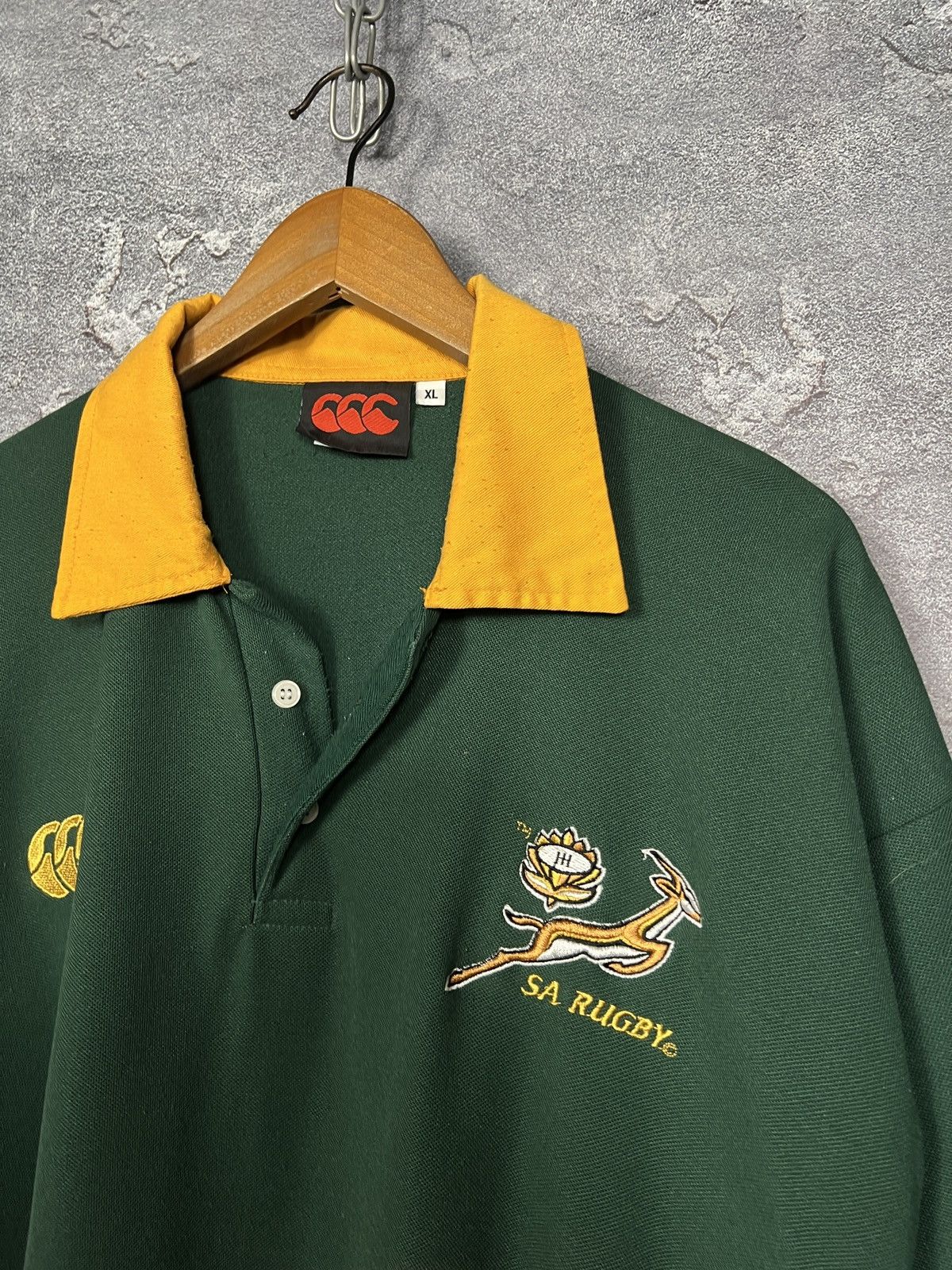 Canterbury of New Zealand Vintage 90s Canterbury South Africa Rugby Jersey Polo Size US XL / EU 56 / 4 - 4 Thumbnail