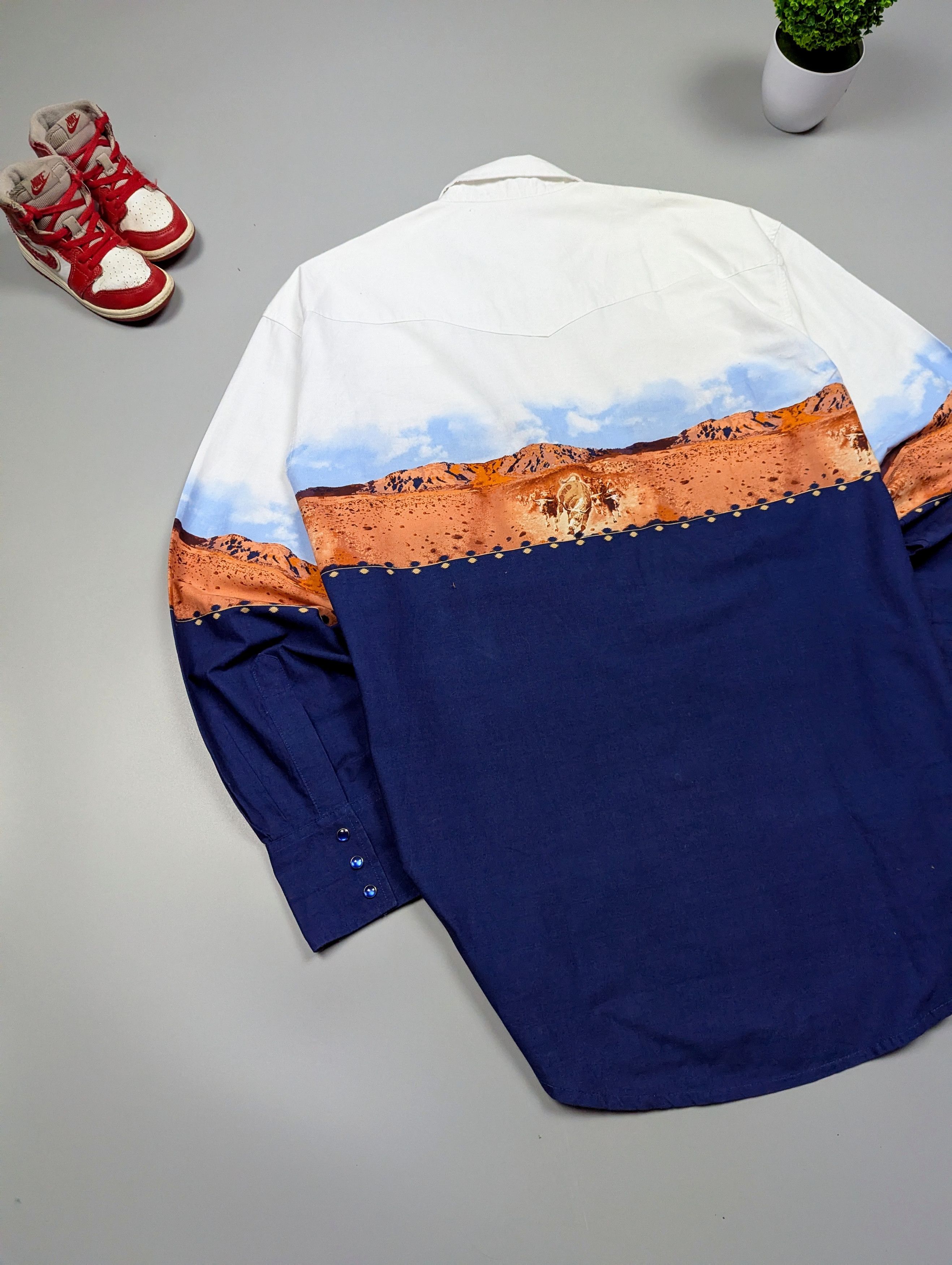 Vintage × Wrangler WRANGLER Vintage Mens Western American Shirt With Buffaloes Size US XL / EU 56 / 4 - 10 Thumbnail