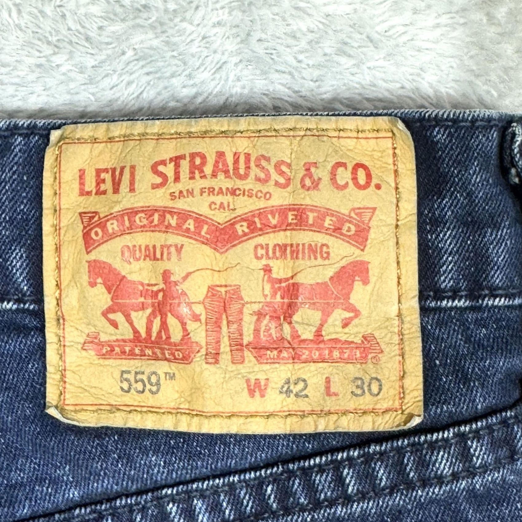 Levi's Levi'S 559 Jeans Men - Dark Wash Relaxed Straight Denim - Classic Fit Size US 42 / EU 58 - 3 Thumbnail