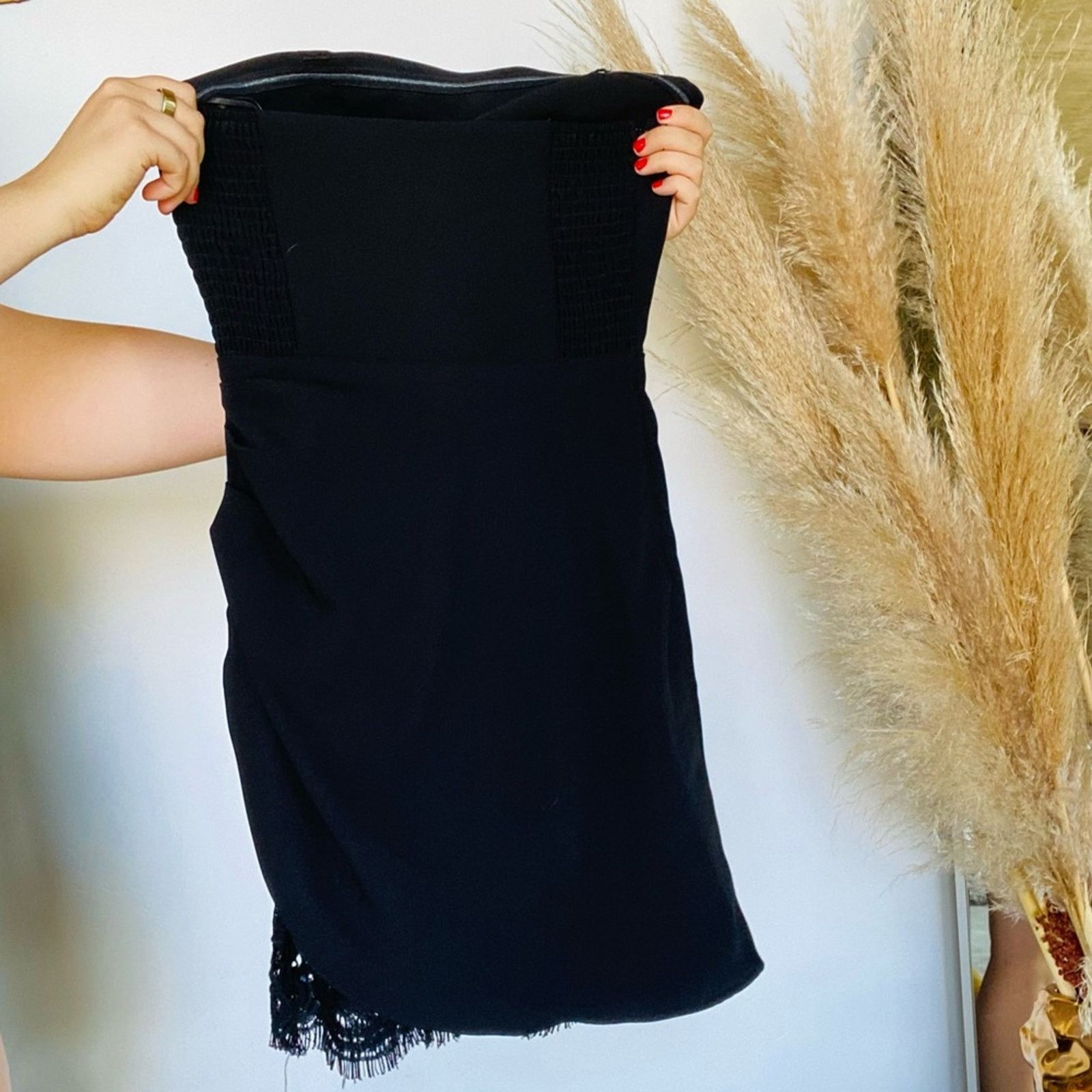 NEW AMANDA UPRICHARD REVOLVE Black Mini Strapless Dress XS