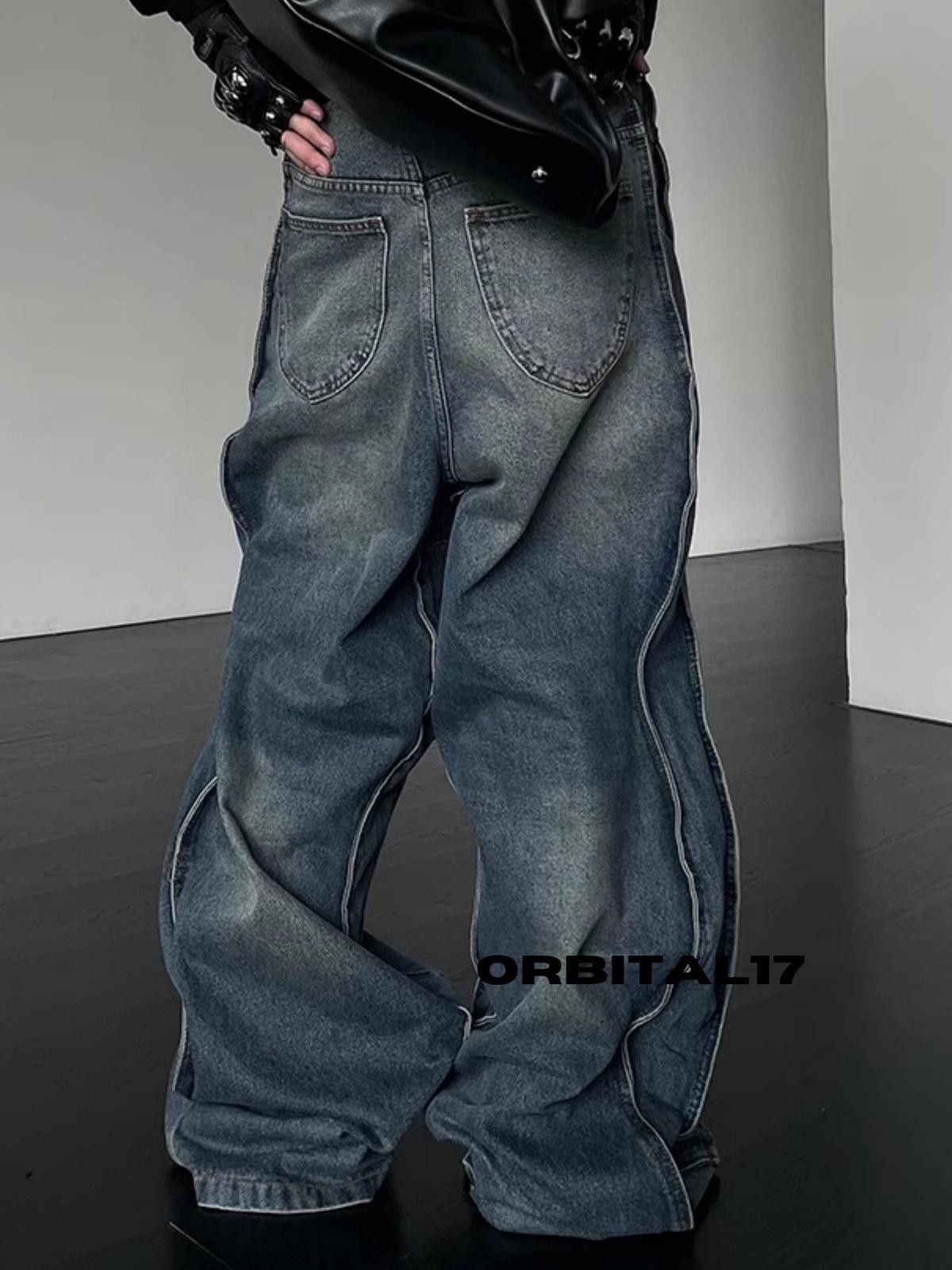 Vintage Baggy Embroidered Denim Jeans, Loose Jeans Size US 30 / EU 46 - 5 Thumbnail