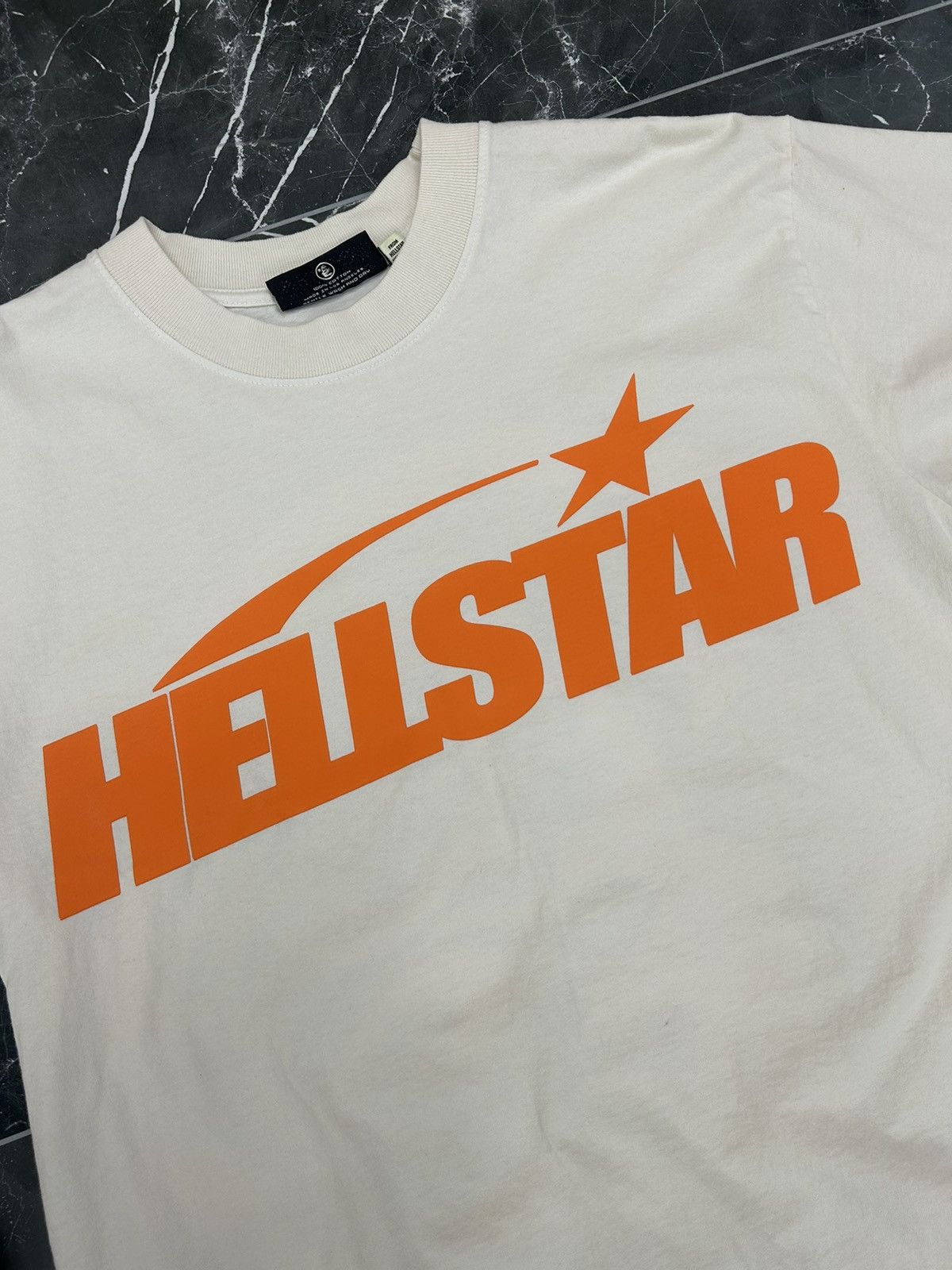 HELLSTAR Hellstar Classic T-Shirt (Gel Print) White/Orange Size US S / EU 44-46 / 1 - 2 Thumbnail