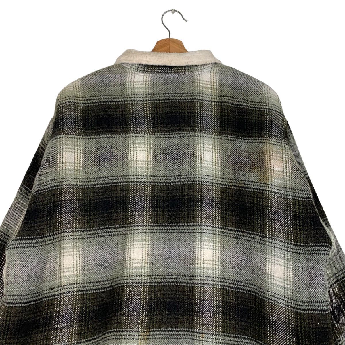 Japanese Brand AMERICAN FEELING Shadow Plaid Sherpa Jacket #0411-C19 Size US L / EU 52-54 / 3 - 8 Thumbnail
