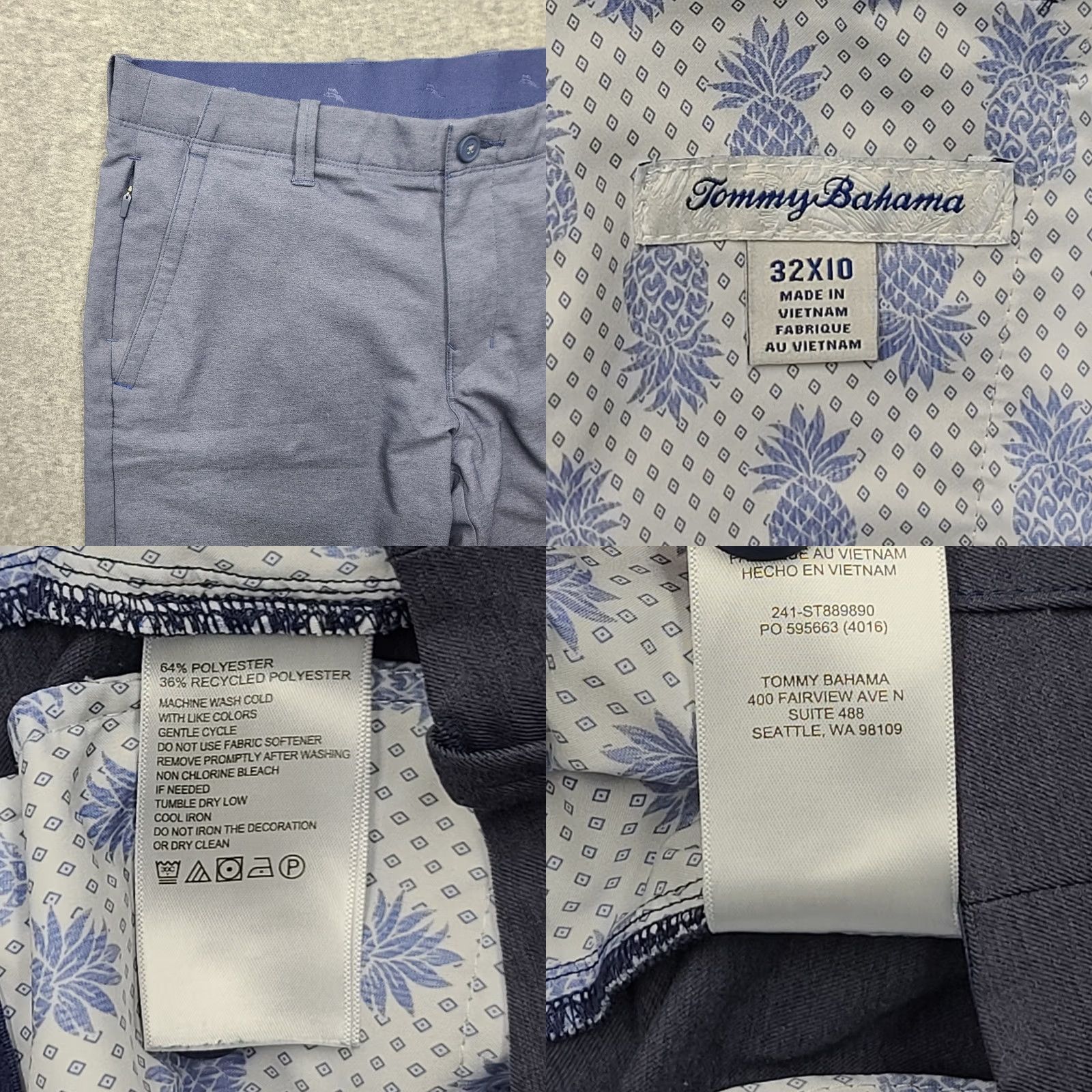 Tommy Bahama Tommy Bahama Boracay Shore Performance Shorts Mens 32 Blue Golf Stretch Chino Summer Casual Moisture Wicking Pockets Quick Dry Size US 32 / EU 48 - 8 Thumbnail