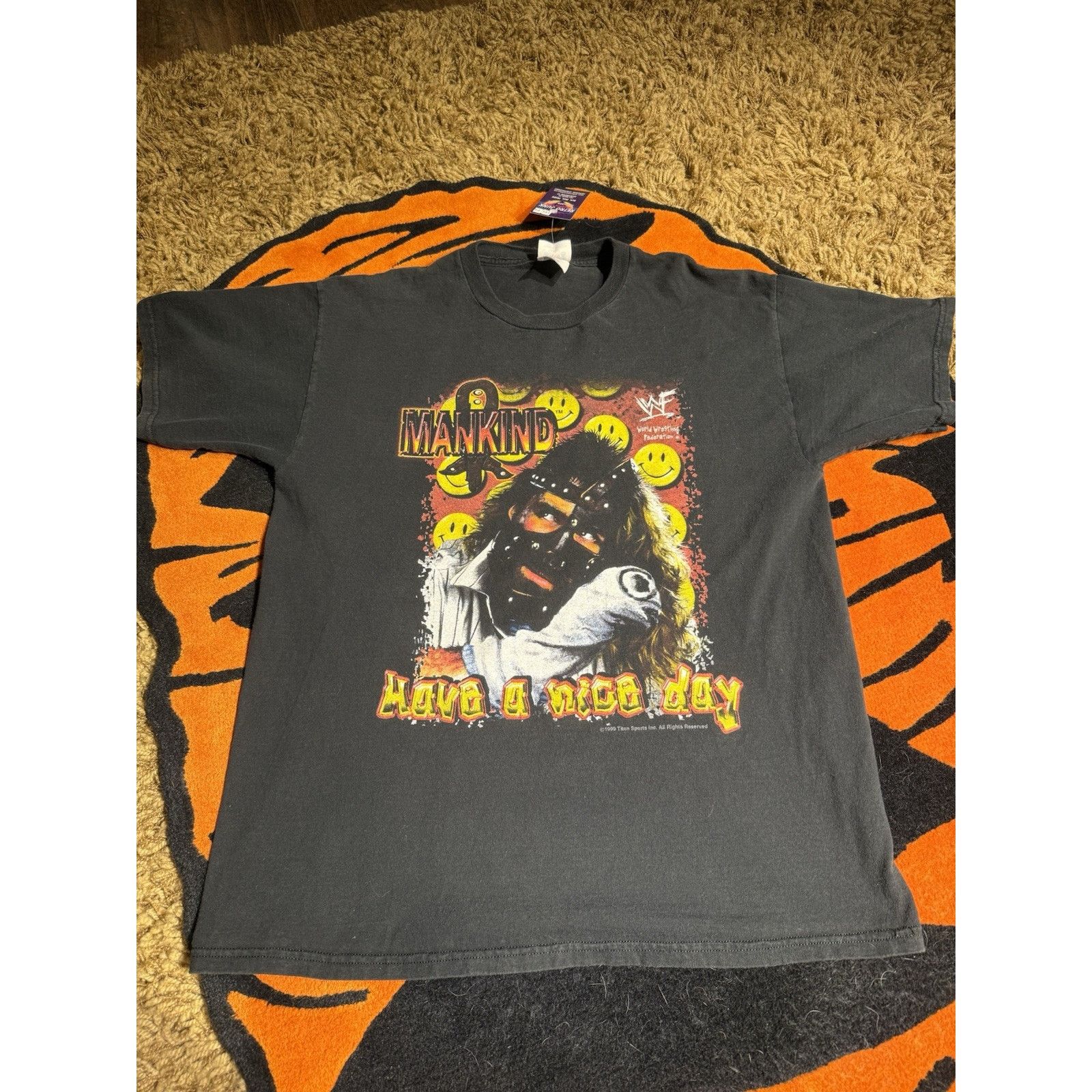 Vintage 1999 Mankind WWF Have A Nice Day Shirt XL
