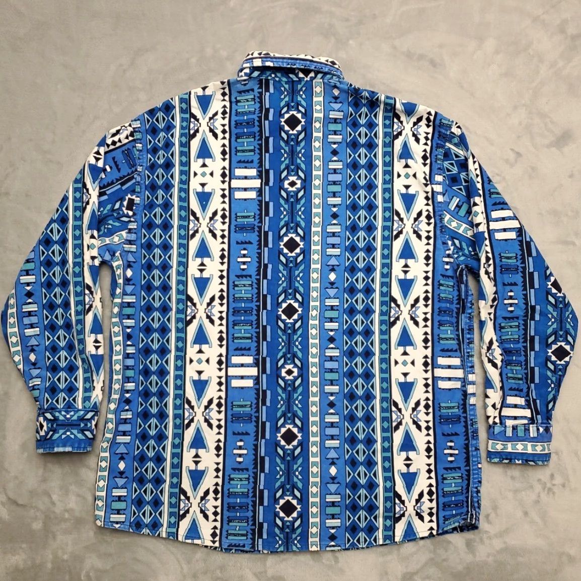 Vintage VINTAGE CABELA'S Shirt Womens XL Blue Aztec Pattern Long Sleeve Flannel Western Size XL / US 12-14 / IT 48-50 - 7 Thumbnail
