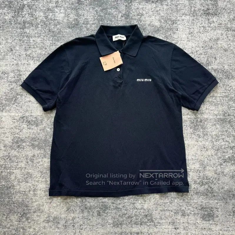 Miu Miu Miu Miu Women's Cotton T-Shirt in Dark Blue . Size M / US 6-8 / IT 42-44 - 1 Thumbnail
