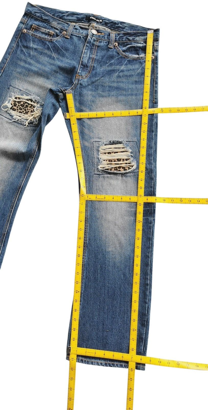 If Six Was Nine Chip Clip Distressed Jeans Size 34" / US 12 / IT 48 - 12 Thumbnail