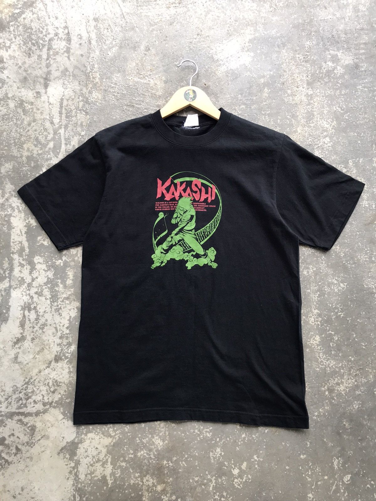 image of Anima x Cartoon Network Vintage Y2K Naruto Kakashi Anime Tee in Black, Men's (Size Medium)
