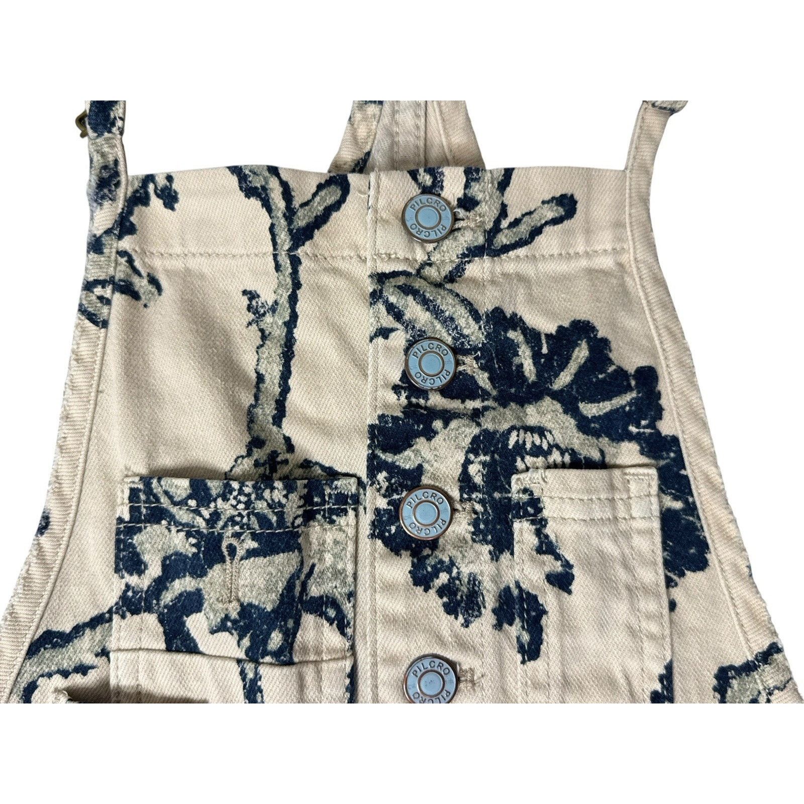 Anthropologie Anthropologie PILCRO The Painters Floral Denim Overalls 24 Size 24" / US 00 / IT 34 - 5 Thumbnail