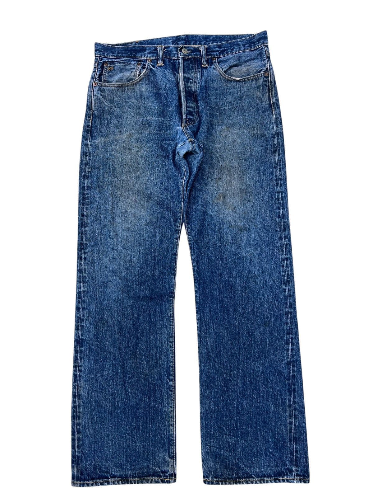 Ralph Lauren Vintage RRL Hidden Rivets Dirty Mud Denim Selvedge Jeans Size US 36 / EU 52 - 1 Thumbnail