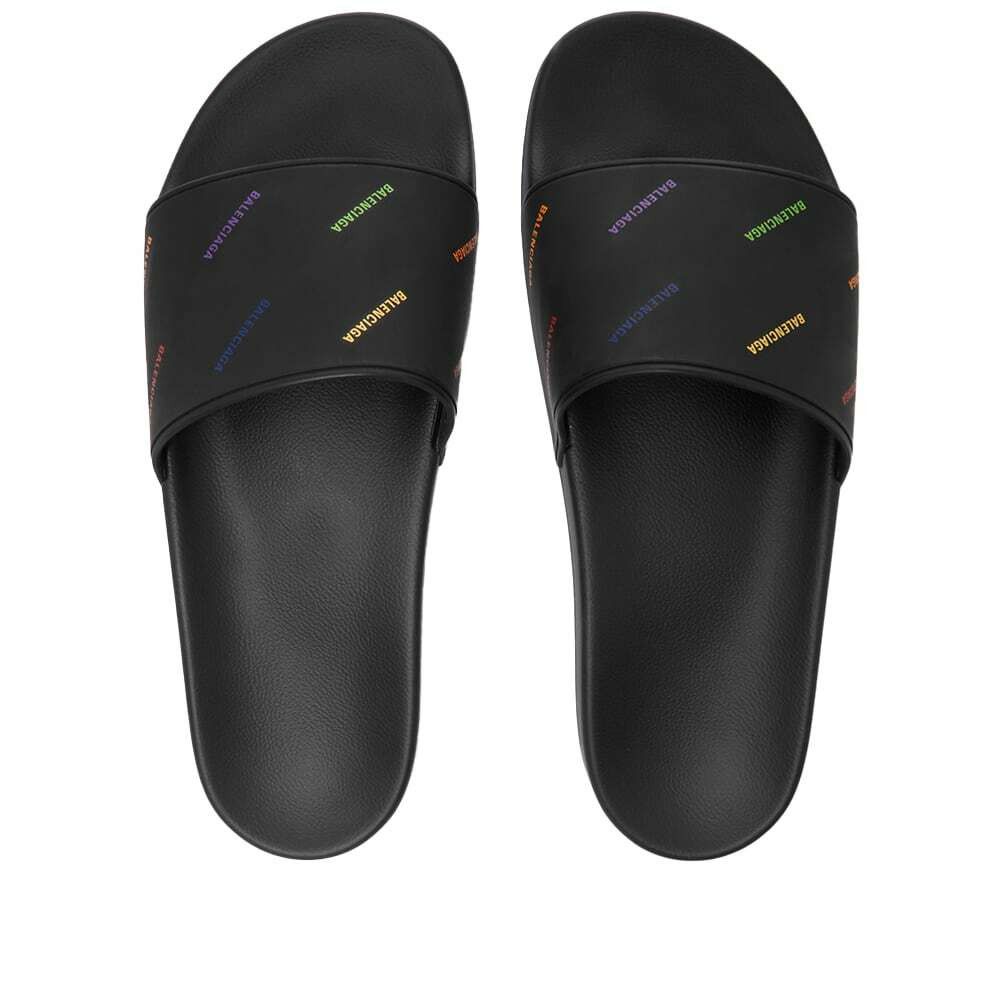 Balenciaga o1la1rc1a0824 Pride 22 Pool Slide Sandal Allover Logo Black Size US 14 / EU 47 - 4 Thumbnail